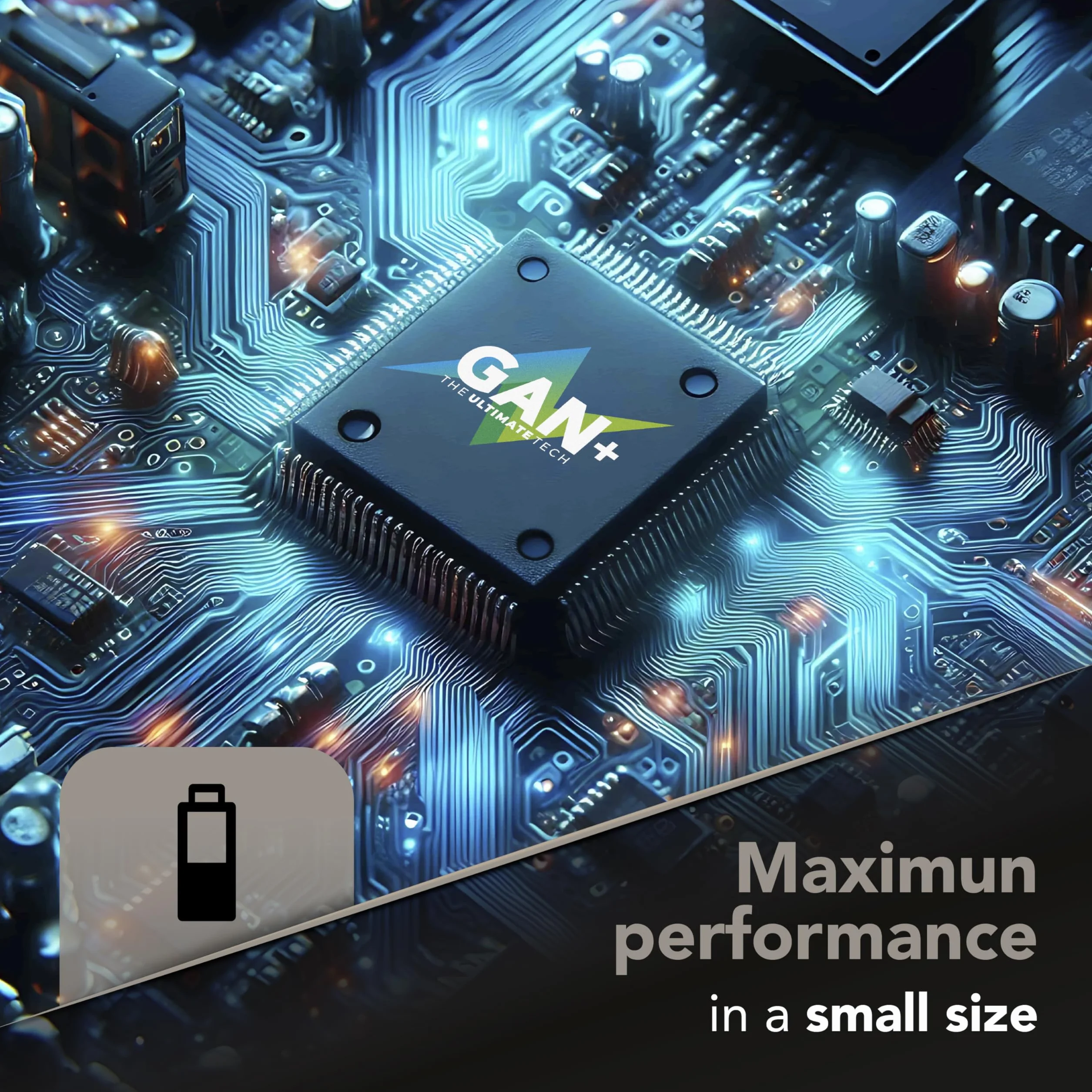 Cellularline GaN+ Multipower ładowarka sieciowa 100 W z 2 portami USB-C Power Delivery, 1 x USB-A Quick Charge 30 W, ładowanie jednocześnie, kompaktowa, czarna