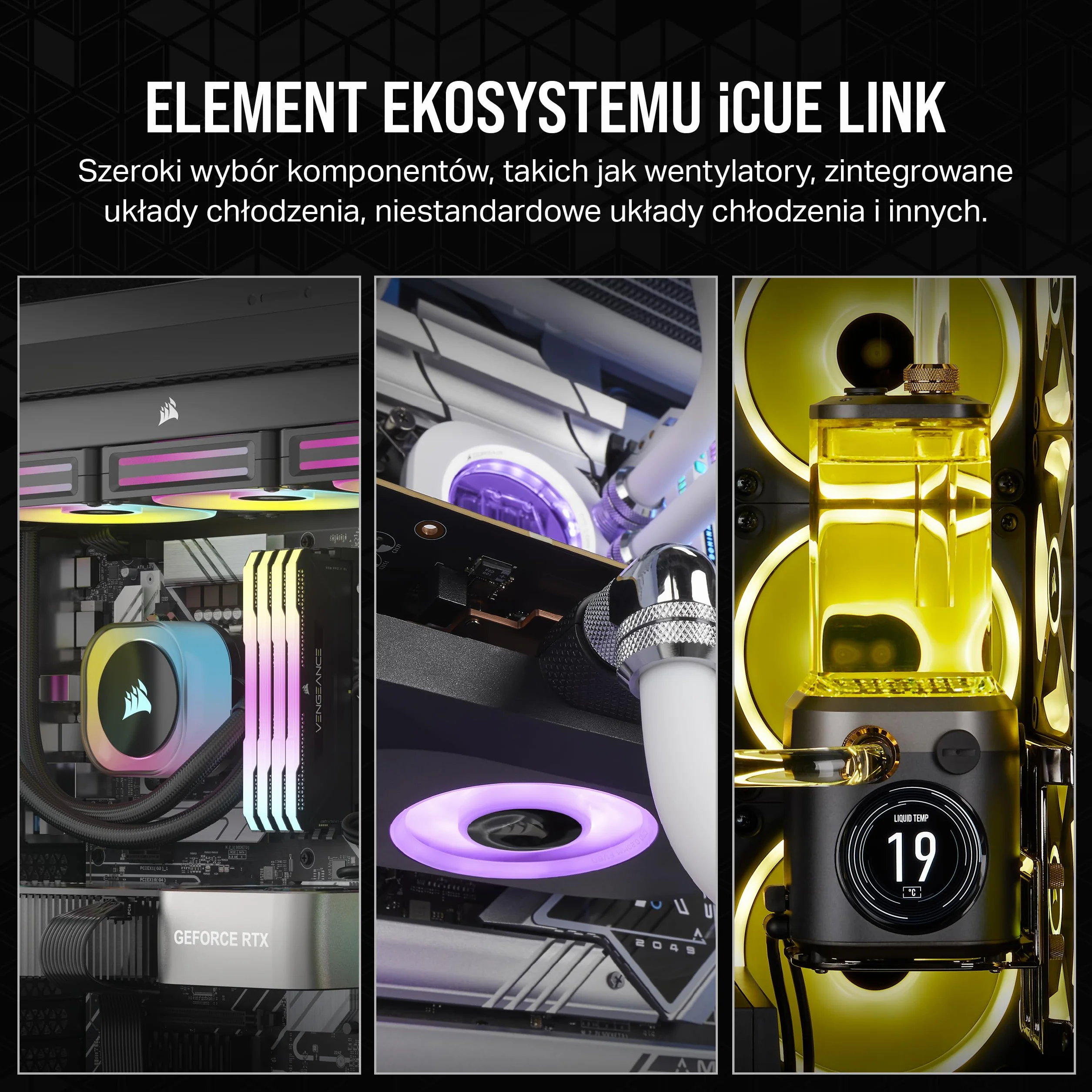 CORSAIR iCUE LINK Koncentrator Systemowy – Możliwość Podłączenia do 14 Urządzeń CORSAIR iCUE LINK – Porządek Dzięki Pozbyciu Się Niepotrzebnych Przewodów – Czarny