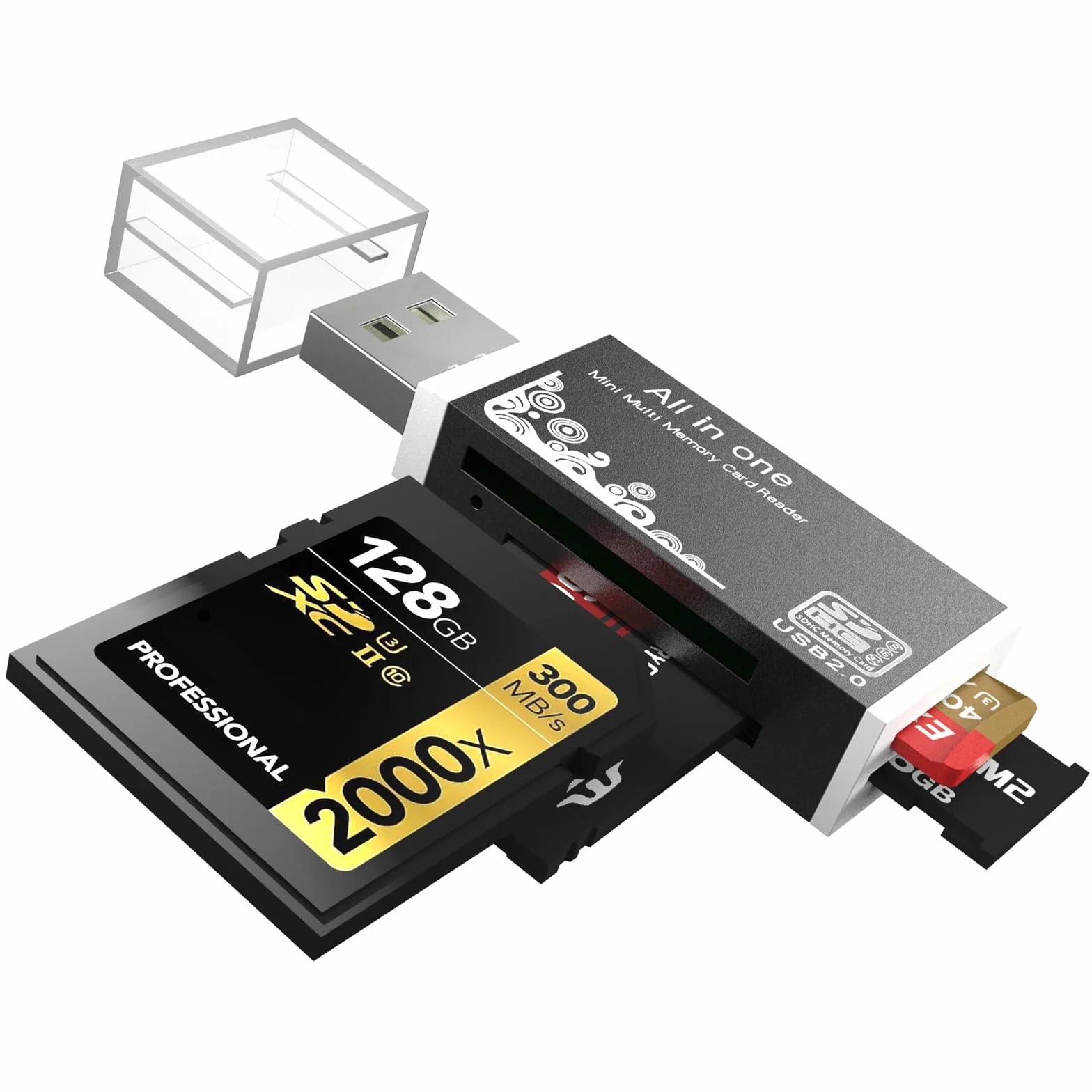 Czytnik kart USB SD do komputera, adapter micro SD na USB, czytnik kart MS Duo/Micro MS do czytnika kart pamięci aparatu, czytnik kart pamięci Wansurs 5 w 1 do laptopa (czarny)