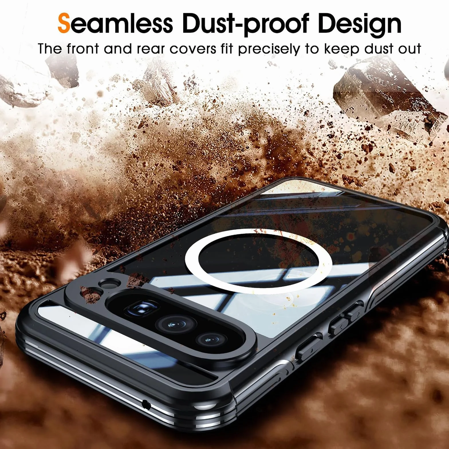 Etui magnetyczne do Google Pixel 9 Pro/9 Pro XL/9, przezroczyste etui chroniące całą obudowę telefonu komórkowego z ochroną ekranu ze szkła hartowanego, zielone, 9