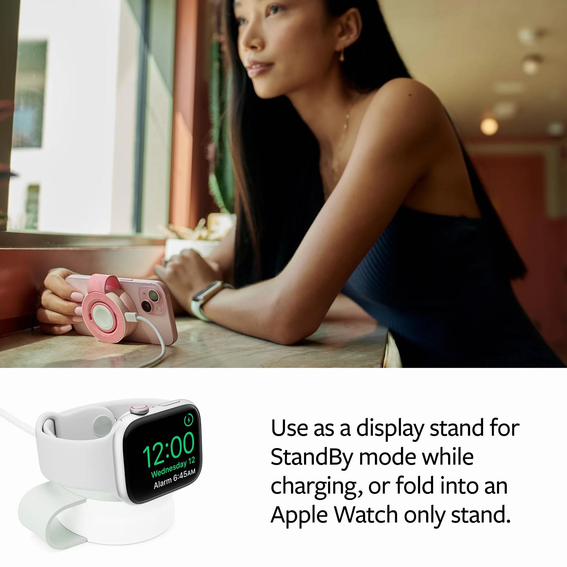 Twelve South Butterfly SE 2 w 1 Qi2 ładowarka podróżna do iPhone'a, Airpods i Apple Watch, biała