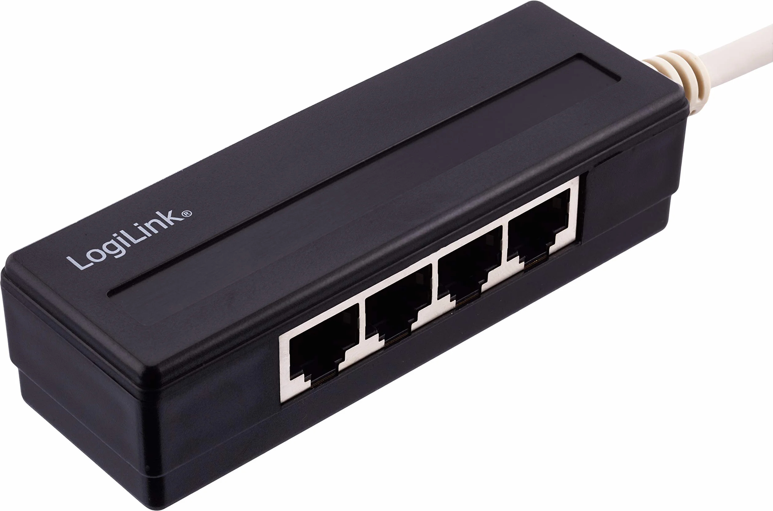 LogiLink MP0032 RJ45 4-portowy rozdzielacz czarny