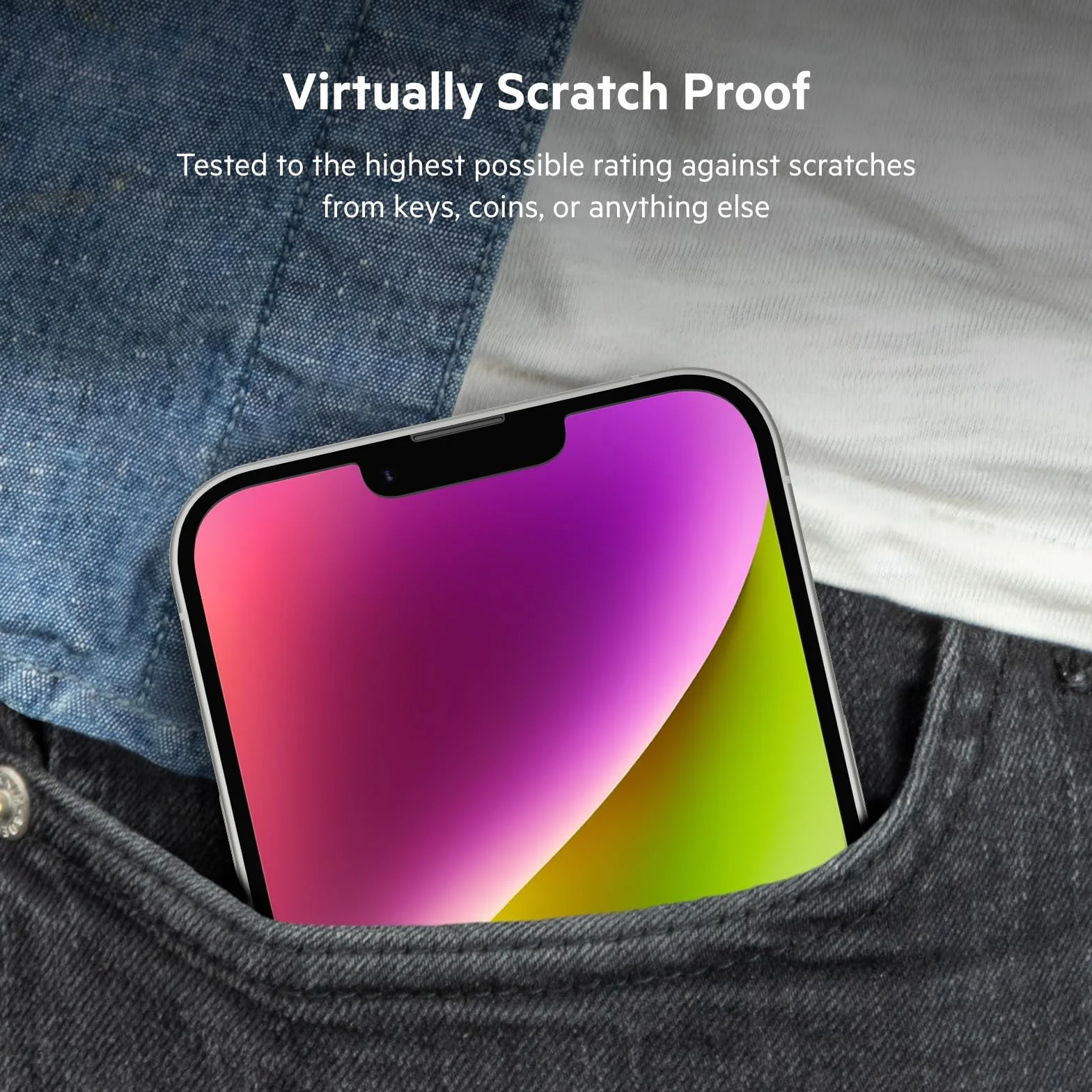 Belkin iPhone 13 Pro Max folia ochronna na ekran UltraGlass, antybakteryjna, łatwa aplikacja bez pęcherzyków powietrza z dołączoną tacą pomocniczą