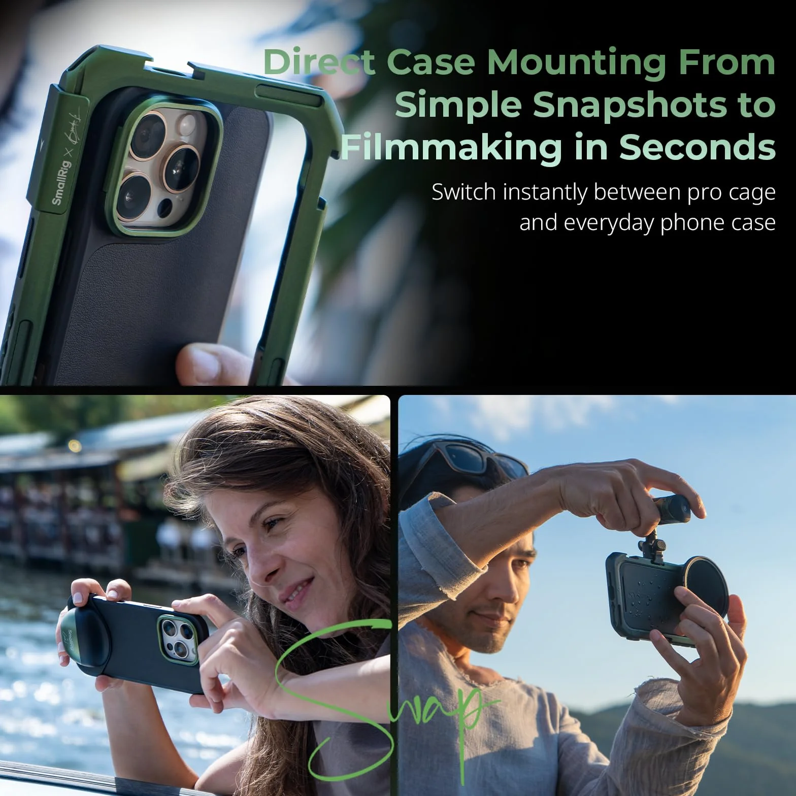 SMALLRIG x Brandon Li Mobile Video Kit do iPhone'a 16 Pro, Phone Cage z zestawem lekkiego etui na telefon FilMov, obrotowymi bezprzewodowymi uchwytami QR, zestawem filtrów VND 67 mm - 5002