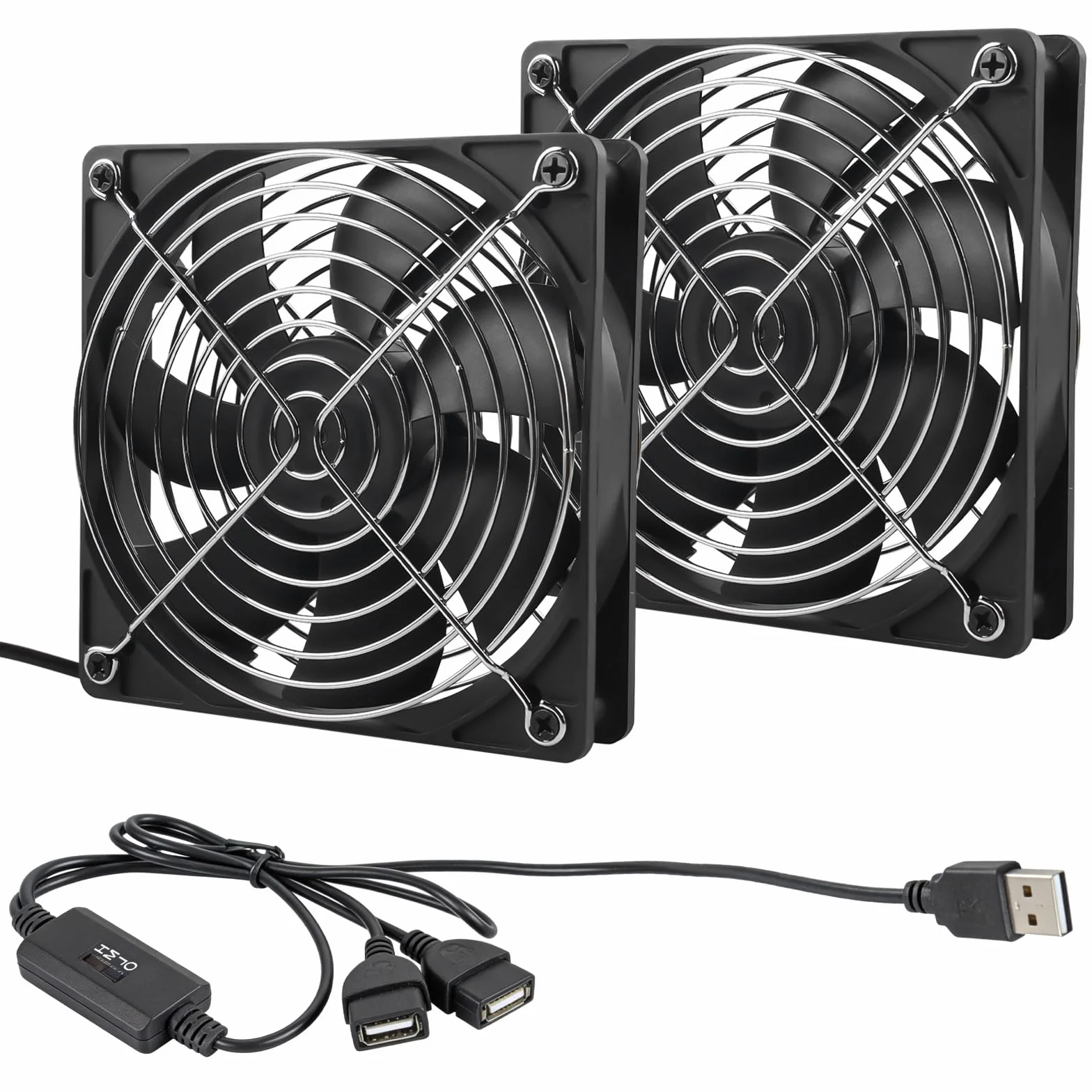 Wentylator obudowy 120 mm USB PC Multi-Speed metalowy grill chłodzący z regulowanym przedłużaczem do laptopa