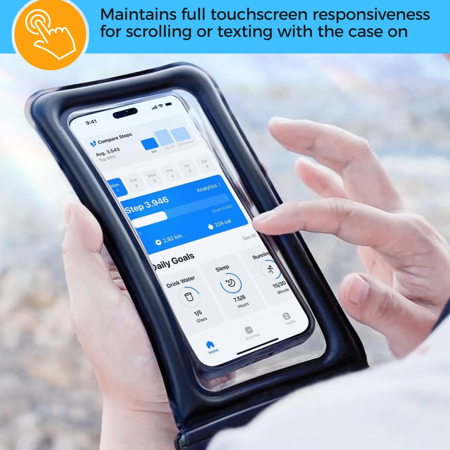 ProCase 2 sztuki pływających wodoszczelnych etui na telefon komórkowy, pływające wodoodporne etui na telefon komórkowy do iPhone 14 13 12 11 Pro Max/Galaxy A13 A53 S22 S21 i innych smartfonów – czarne