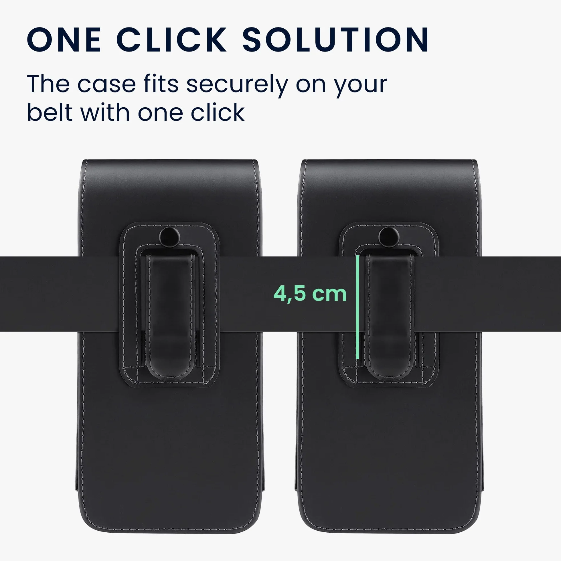 kwmobile Etui na pasek 17,2 x 8 cm na telefon komórkowy - uniwersalne etui na pasek ze sztucznej skóry - torba na smartfon z haczykiem - czarne