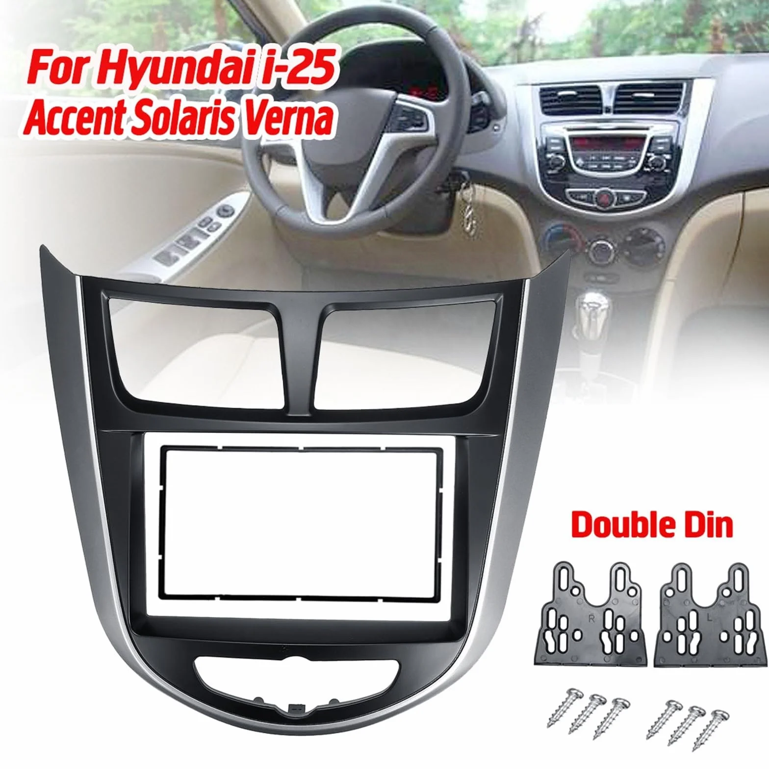 Samochodowe ramki montażowe Fit For Hyundai I25 Accent Solaris Verna | 2 Din Car Audio Radio DVD CD GPS Plate Panel Frame Fascias Replacement