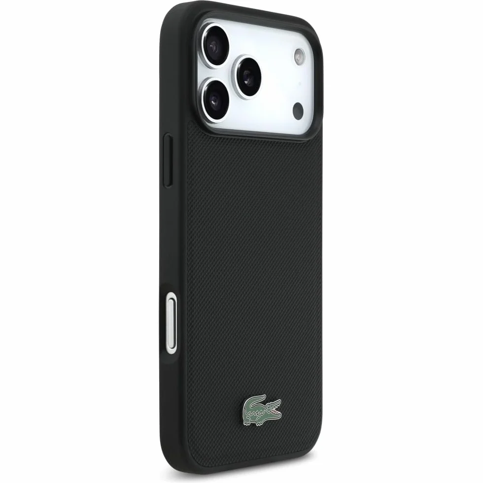 CG MOBILE Lacoste etui + zestaw portfela Iconic Petit Pique kompatybilne z MagSafe do iPhone 17 Pro Max (czarne)