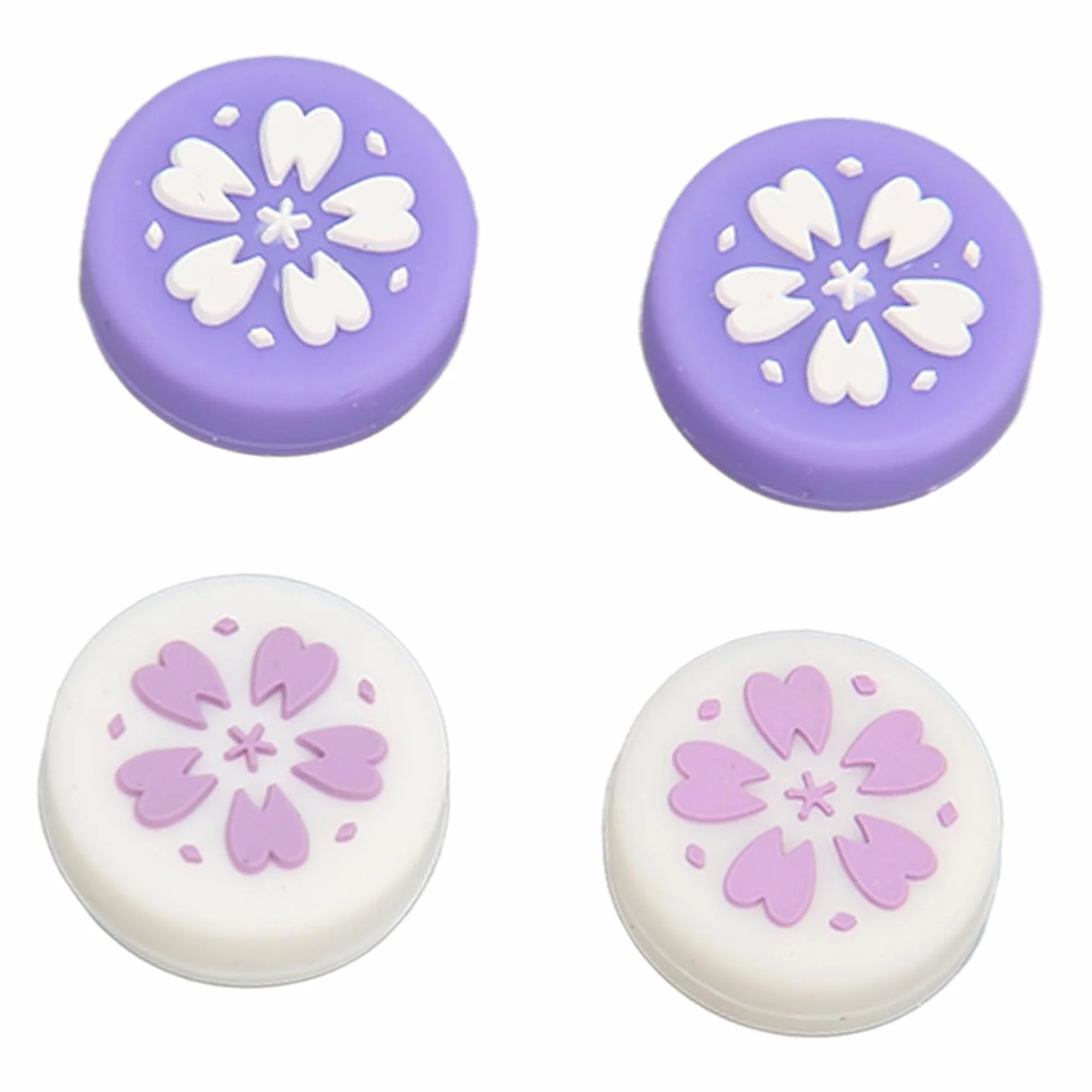 4 szt. Nakładki na Kciuki do Przełącznika do Joysticka Konsoli Switch Lite, śliczny Kwiat Wiśni z Miękkiego Silikonu, Antypoślizgowa Nakładka na Przycisk Joysticka, Uchwyty na