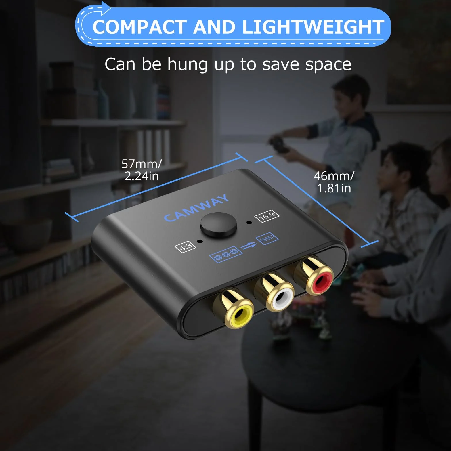 CAMWAY konwerter RCA na HDMI adapter AV 1080P PAL NTSC dla Wii PS1 PS2 N64 Xbox