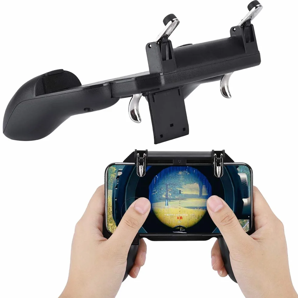 Gamepad, mobilny gamepad Kontroler gier Przenośna przenośna konsola do gier Shooter Sensitive Controller Joysticki Gamepad dla PUBG Kompatybilny ze smartfonem iPhone Android. Double the comfort