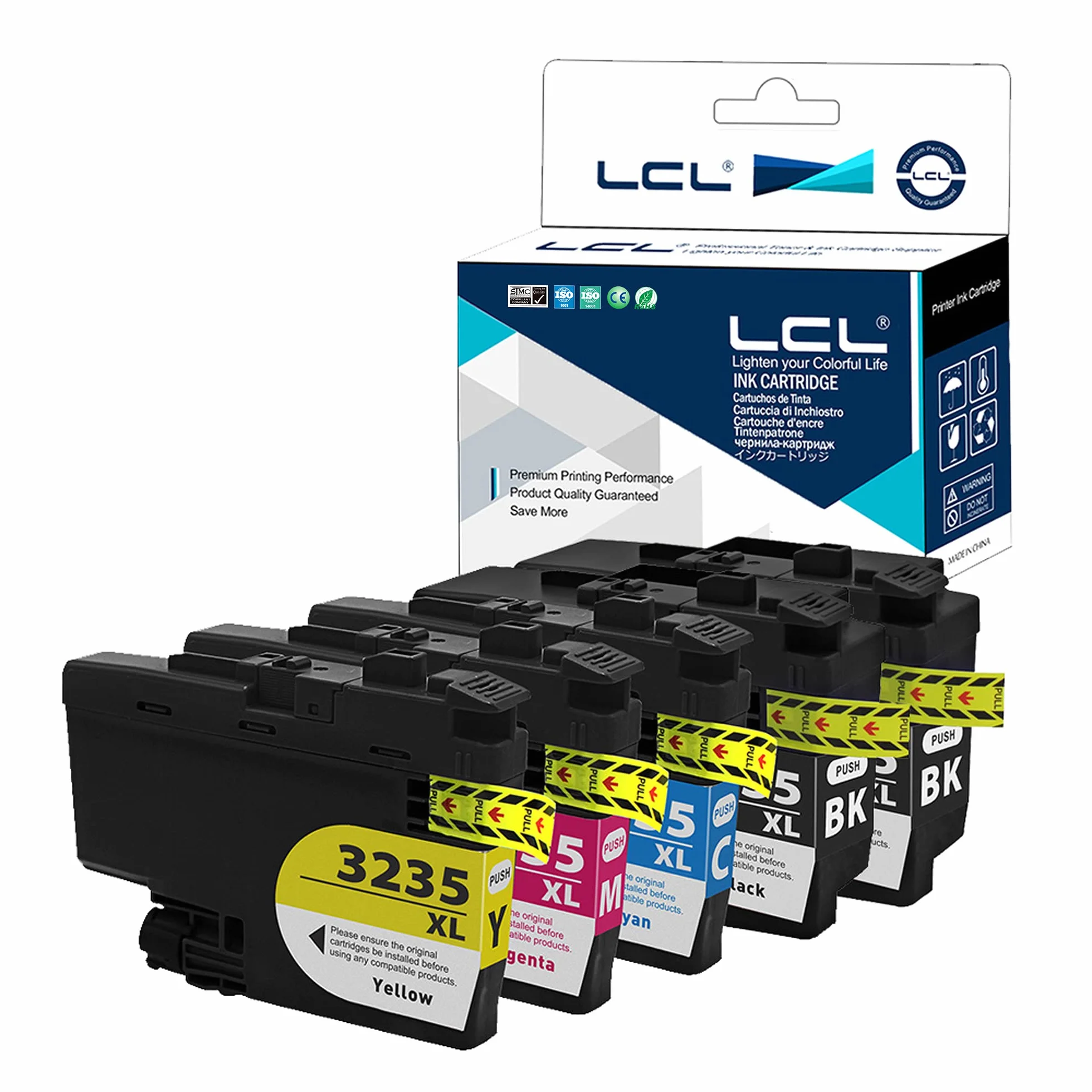 LCL Kompatybilny tusz do drukarki LC-3235 LC3235 XL LC3235XL LC3235BK LC-3235XLBK LC-3235XLC LC-3235XLM LC-3235XLY (5PK KCMY) zamiennik do Brother DPC-J1100DW MFC-J1300DW