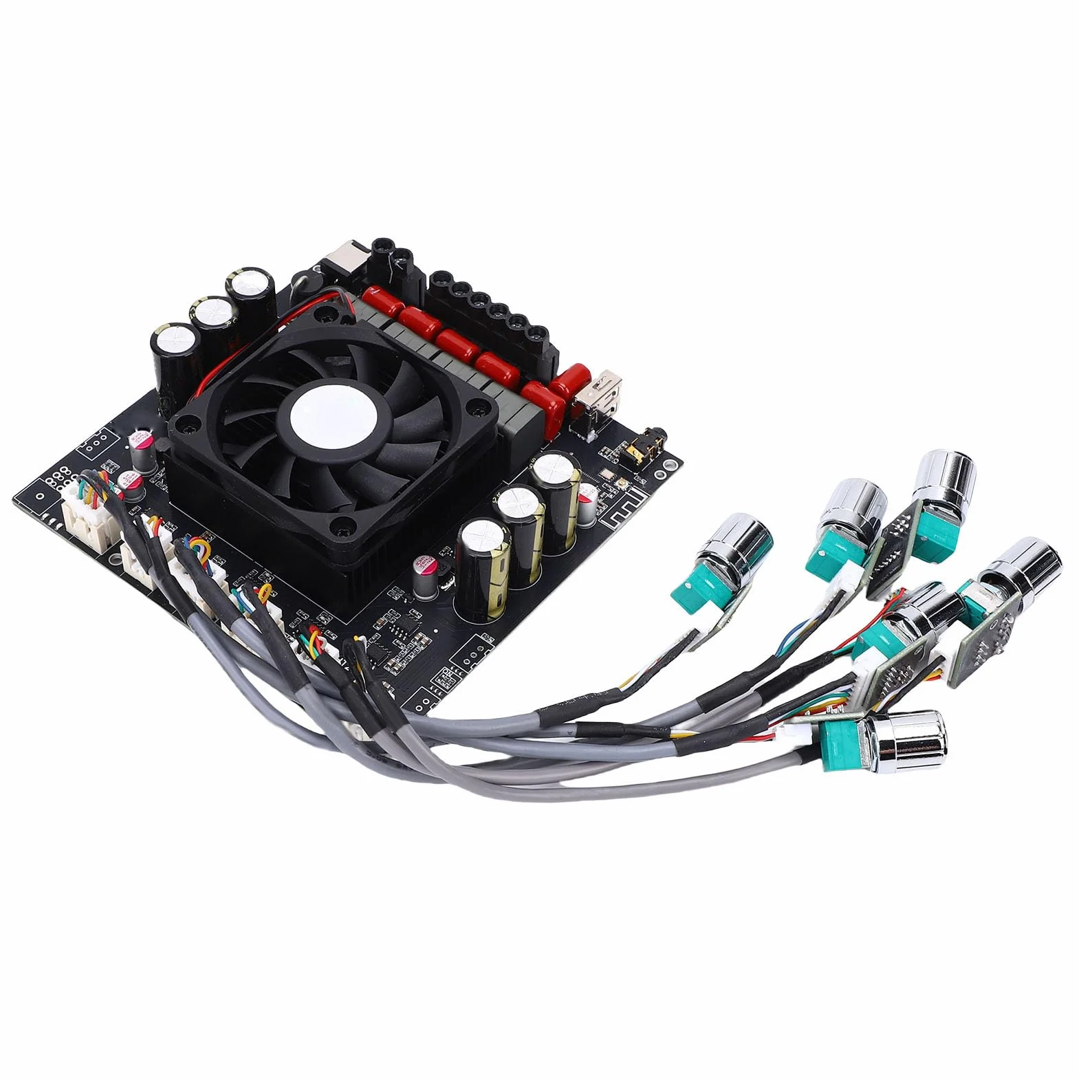 Generic 2.1-kanałowa Płyta Wzmacniacza Bluetooth Wysokiej Jakości Wzmacniacz Dźwięku do Domowego Głośnika PC Phone z regulacją Tonów Wysokich i Niskich dla Audiofilów