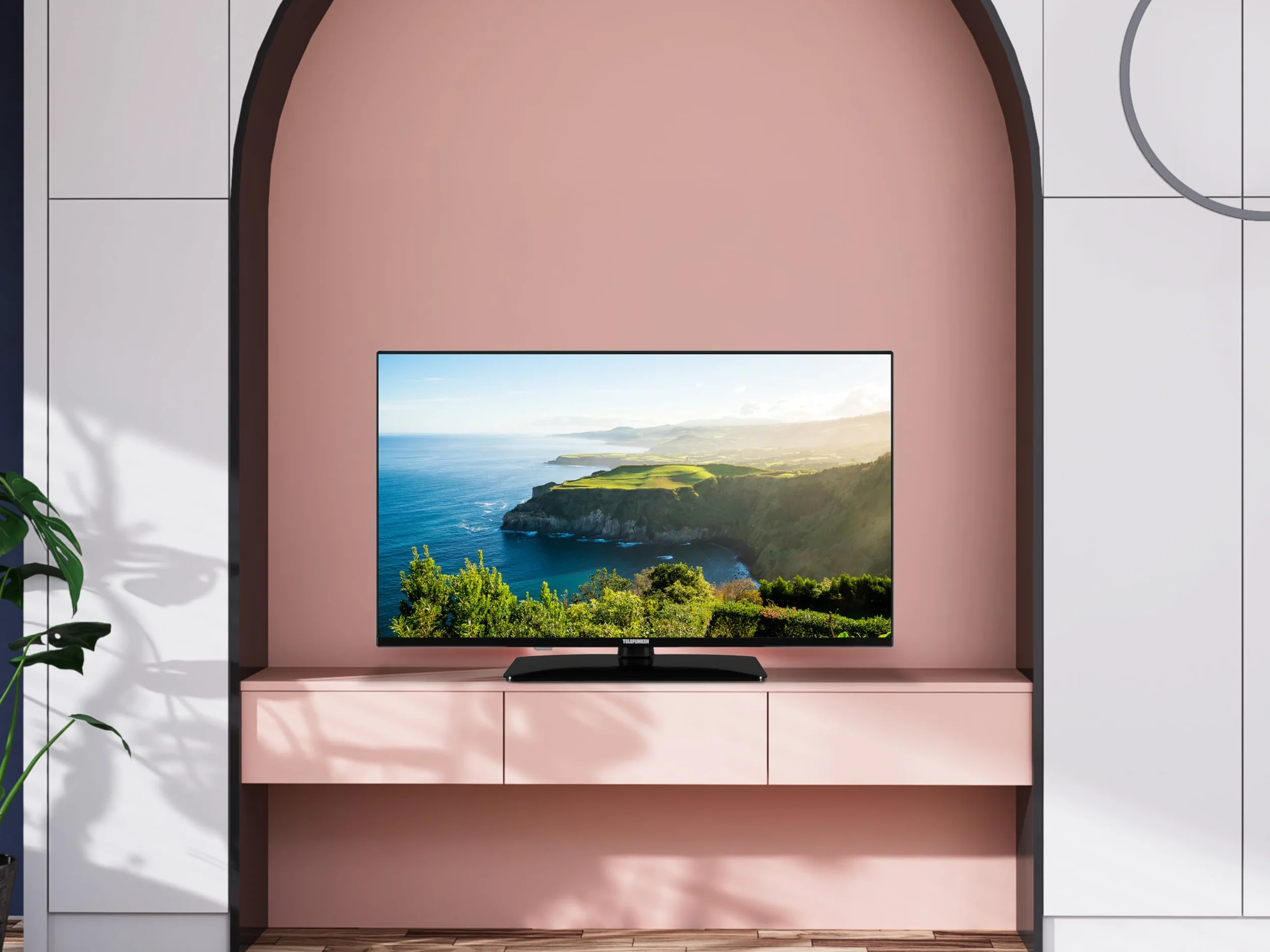 TELEFUNKEN Telewizor Smart 40" Full HD TE40750B49V4DAZ, telewizor LED 40" z wbudowanym Google Assistant, kompatybilny z Google Home, cyfrowymi DVB-T2, Dolby Vision HDR10, Android TV, Dolby Audio
