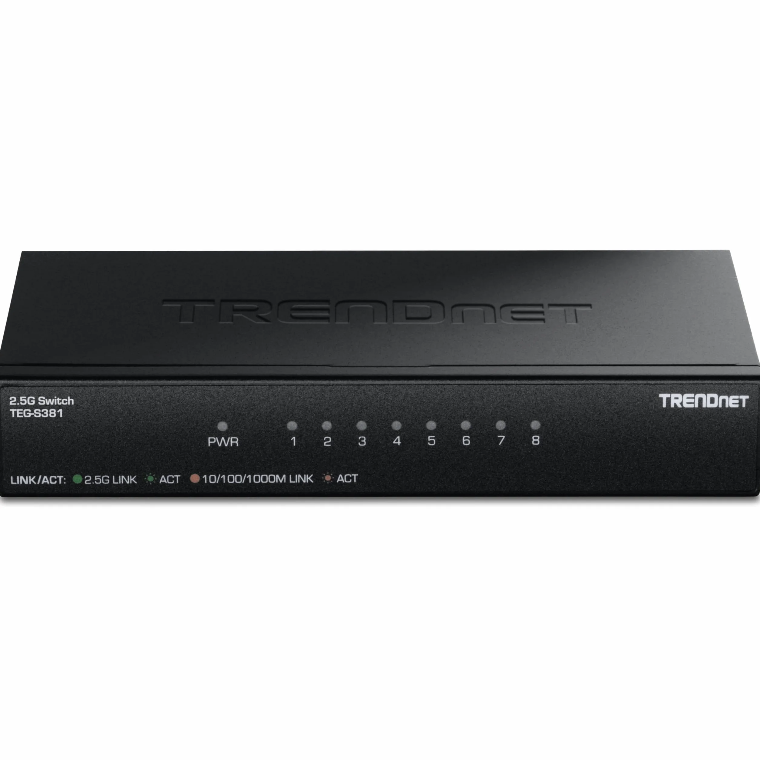 TRENDnet 8-portowy przełącznik 2,5 GB, TEG-S381, 8 portów RJ45 x 2,5 G, pojemność przełączania 40 Gb/s, zgodny z NDAA + TAA, rozdzielacz Ethernet, do konsoli do gier, NAS, PC, dożywotnia ochrona