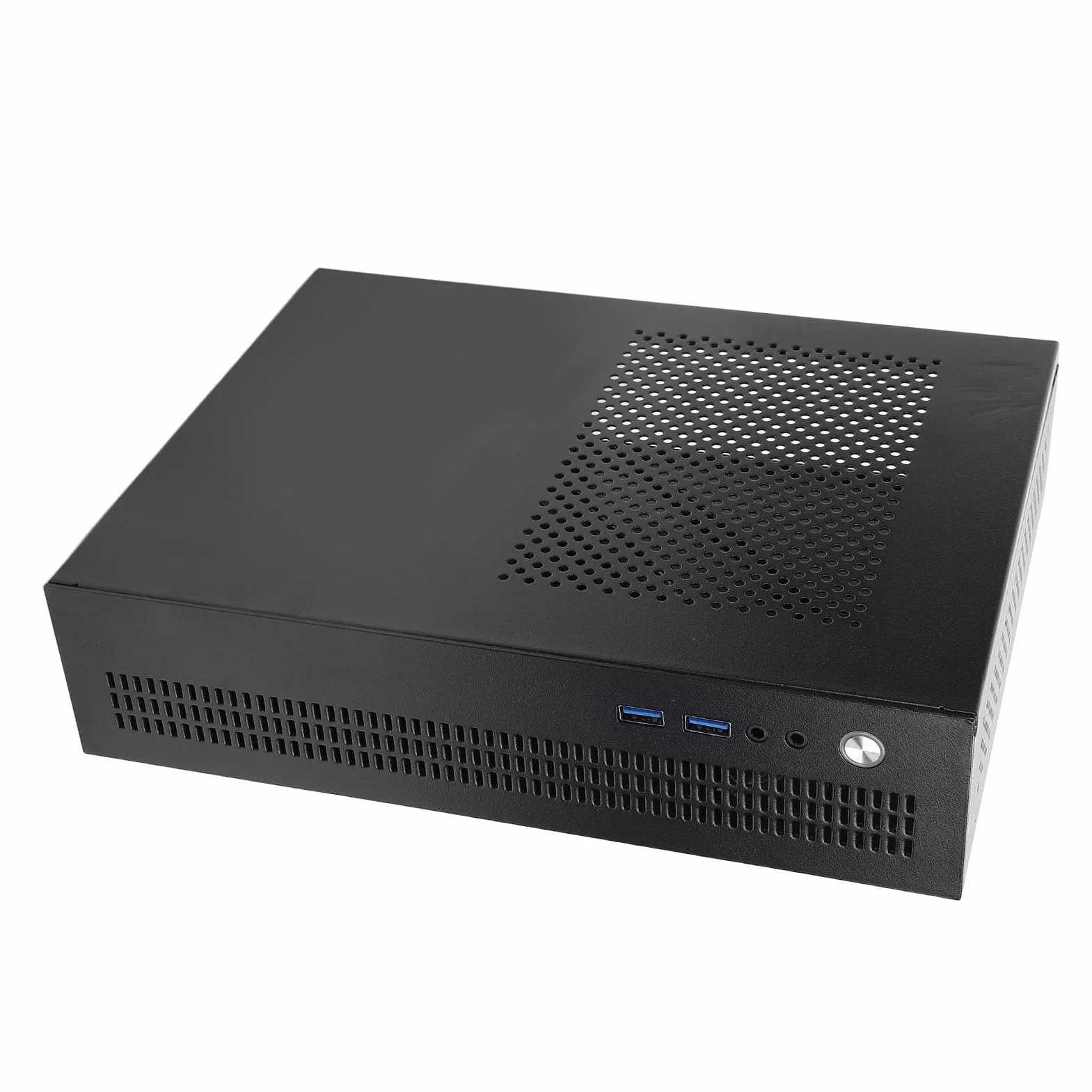 Generic Obudowa Komputera ITX Profesjonalna, Kompaktowa Obudowa z Pełnej Płyty Stalowej na Akcesoria do Komputerów Stacjonarnych, Doskonałe Odprowadzanie Ciepła, Porty USB 3.0 i Obsługa Dysków SSD