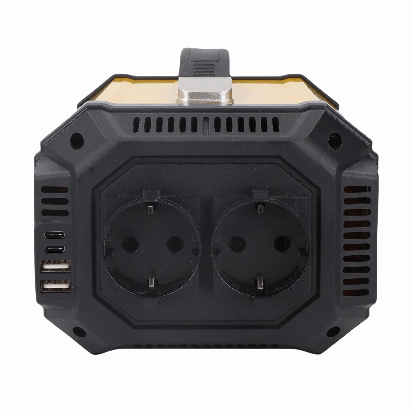 Keenso Przetwornica Napięcia, ABS Przetwornica Czystej Fali Sinusoidalnej 12 V do 220 V 500 W z Wyświetlaczem LCD 2 Gniazda Prądu Przemiennego 2 Porty USB Porty Szybkiego ładowania do Podróży