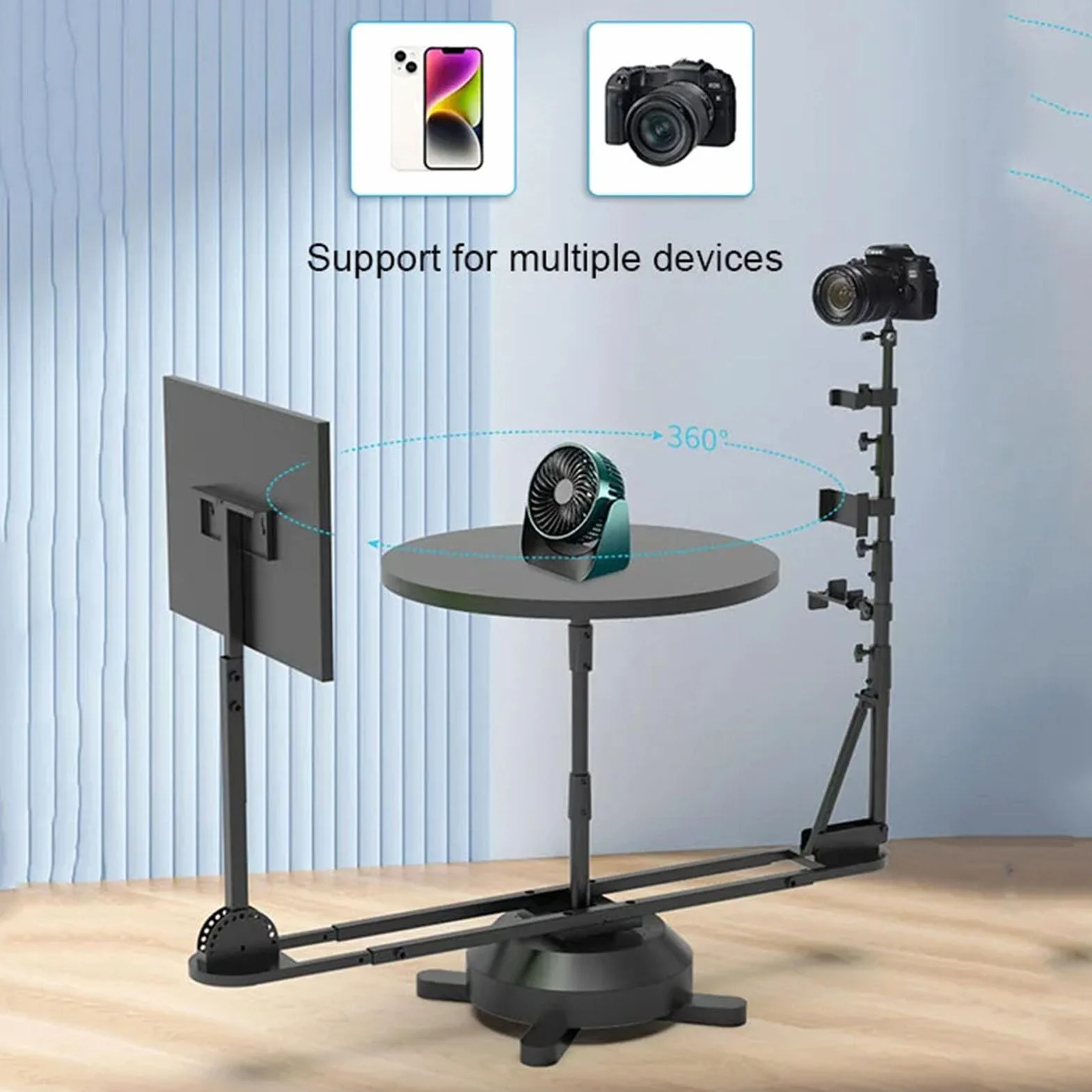 Gramofon fotograficzny 360 stopni, elektryczna budka fotograficzna Profesjonalny sprzęt wideo, do różnorodnej fotografii produktowej