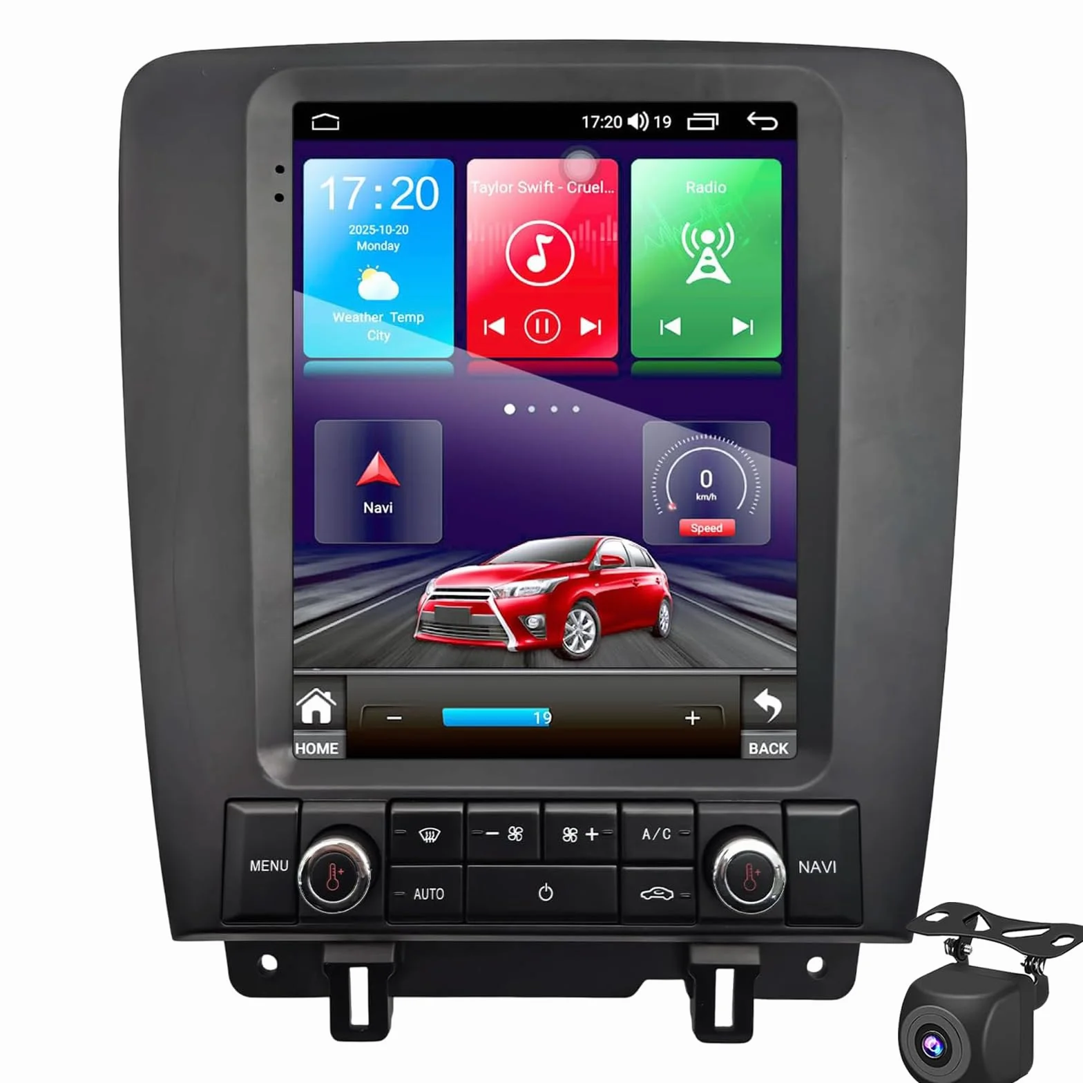 Android 15 Stereo Samochodowe Radio Do Forda Mustanga 2010-2014 GPS | Nawigacja 9,7-calowy ekran dotykowy przez Carplay Android Auto SWC Bluetooth 5.1 WiFi GPS Nawigacja EQ USB TPMS Kamera AHD
