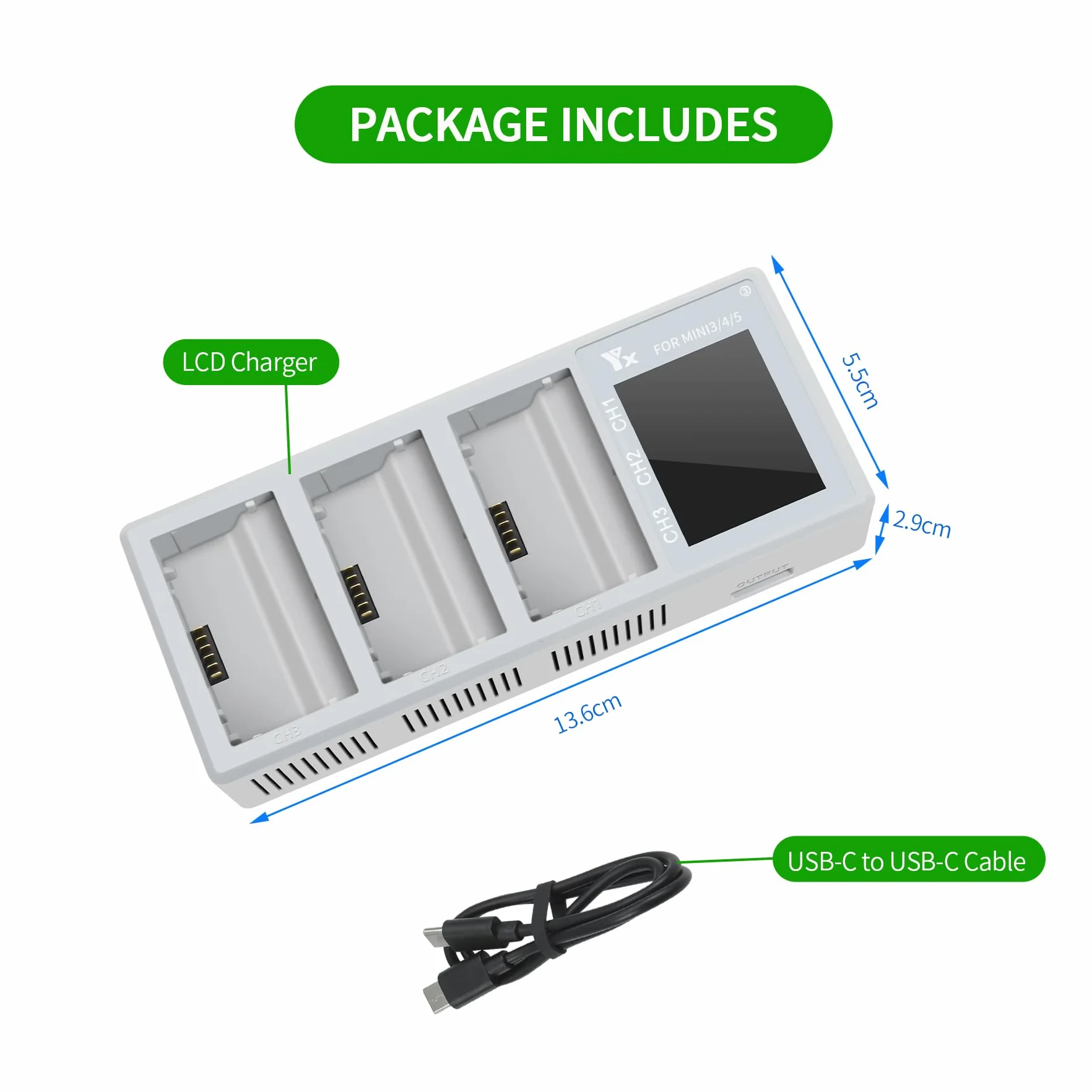 100 W wielofunkcyjna ładowarka równoległa LCD z funkcją Storage Charge, Discharge do DJI Mini 5 4 3 Pro, ładowarka do szybkiego ładowania, stacja ładująca, koncentrator ładowarki, 3 baterie