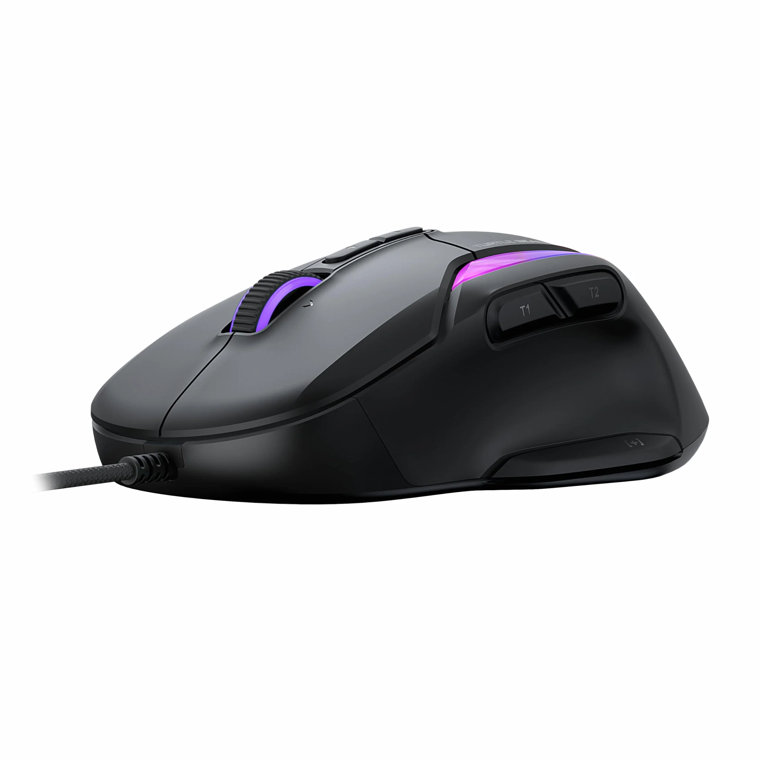 Turtle Beach Kone II Przewodowa ergonomiczna mysz do gier RGB, czujnik optyczny 26K DPI, prze??czniki optyczne 100 m, 23 konfigurowalne wej?cia, kó?ko przewijania 4D, czyste ?lizgacze PTFE, popielaty