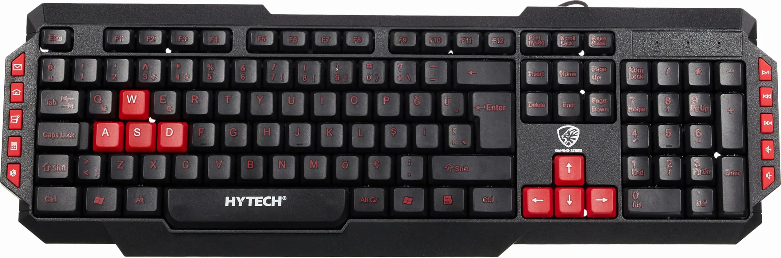 Hytech HYK-46 GAMY Q klawiatura do gier z czarnymi czerwonymi klawiszami USB