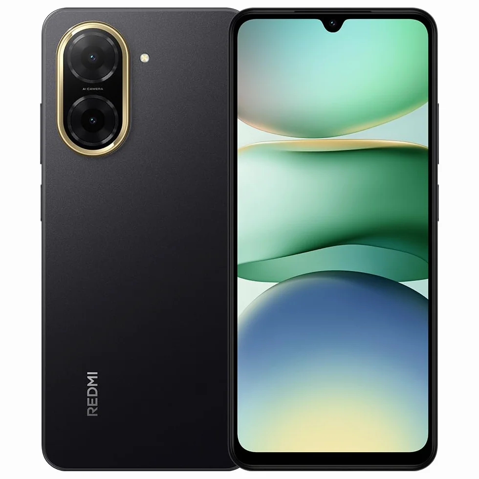 XIAOMI Redmi A5 4G, smartfon, czarny, 4 GB + 128 GB, 6,88", wyświetlacz 120 Hz, aparat 32 MP, duża bateria 5200 mAh, bez NFC, z ładowarką