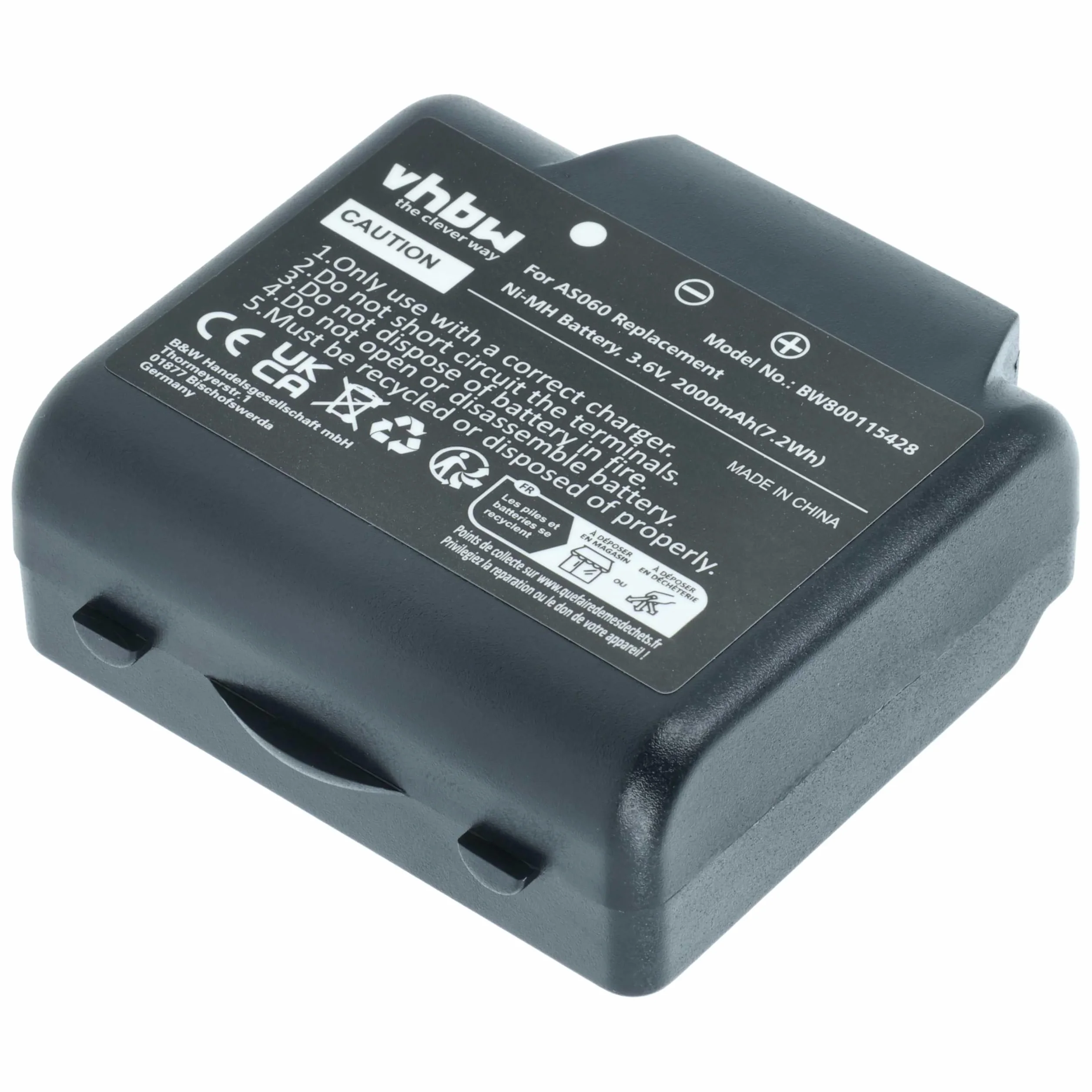 vhbw 5 x akumulator zamienny do IMET AS060, AS083 do przemysłowego pilota zdalnego sterowania radiowego (2000 mAh, 3,6 V, NiMH) - czarny