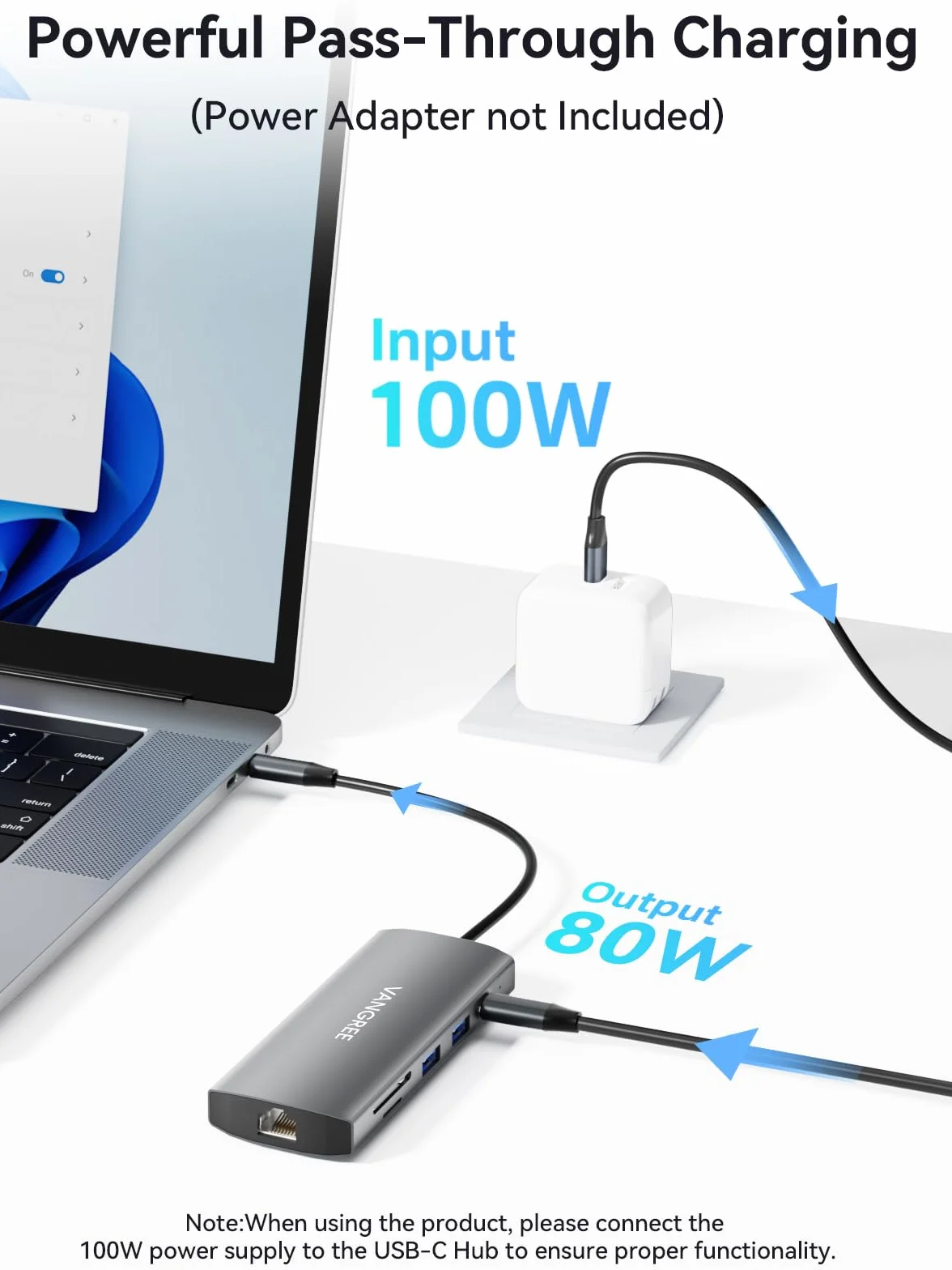 VANGREE 10Gbps USB C Hub, Dual 4K@60Hz USB-C Display, 100W PD | Rozdzielacz USB C 10w1, 2x USB-A & 2x USB-C 3.2, LAN 1Gbps, 100W PD, SD/TF, Podwójny Monitor do MacBook, Samsung, Dell