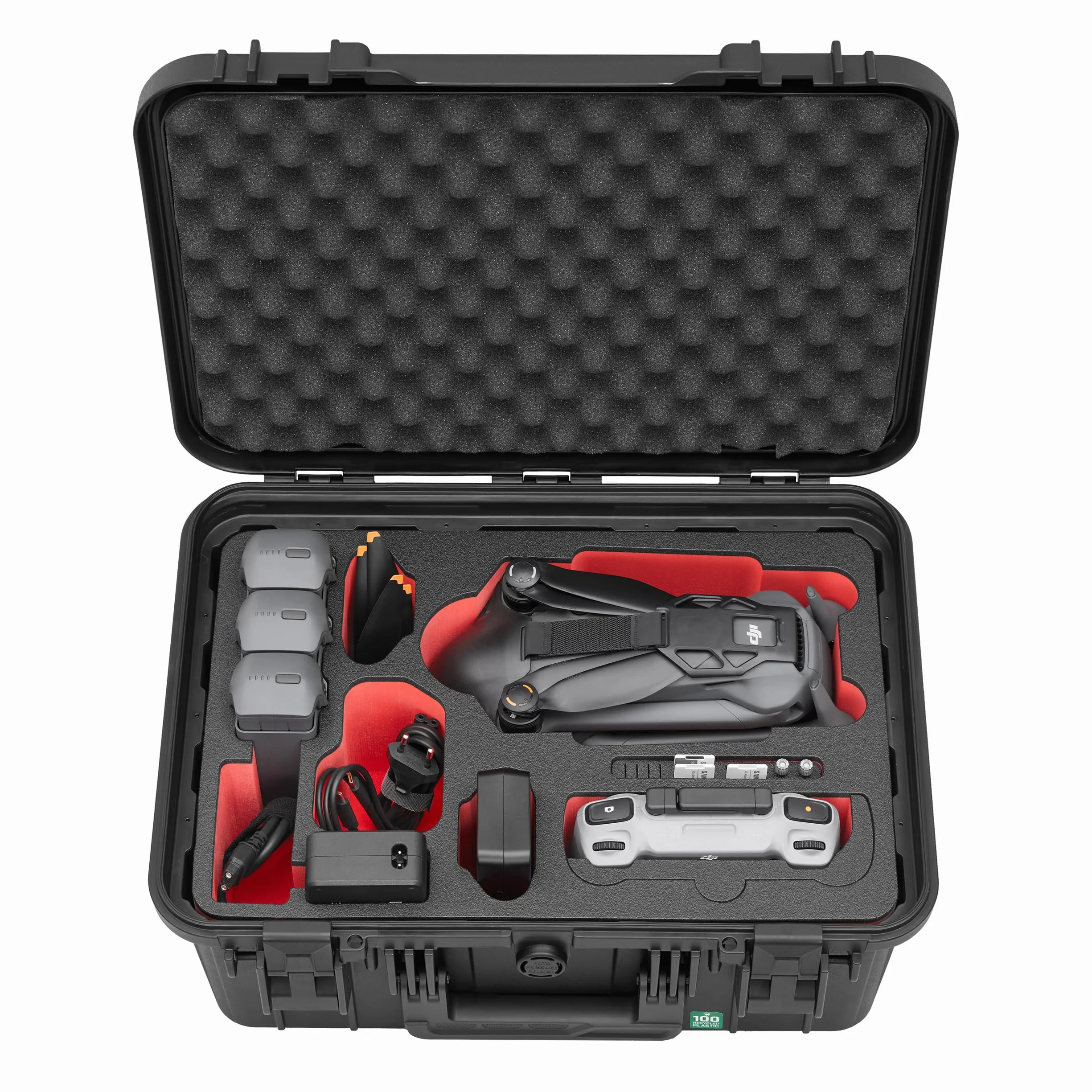 TOMcase Torba na drony „Travel Edition” dla DJI Mavic 4 Pro, Fly More/Creator Combo, z RC2/RC Pro 2 – Twarda obudowa, wodoodporny eko-pokrowiec – Wyprodukowano w Niemczech
