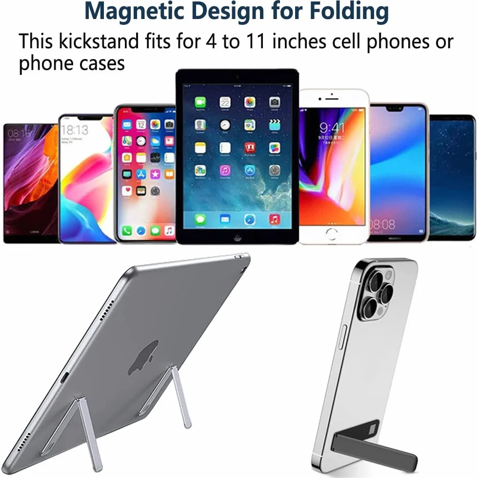 Kinizuxi Podpórka na telefon komórkowy, 2 szt., pionowy i poziomy aluminiowy stojak na telefon na biurko, regulowany stojak na telefon kompatybilny z iPhonem, Samsungiem, iPadem, tabletami i innymi,