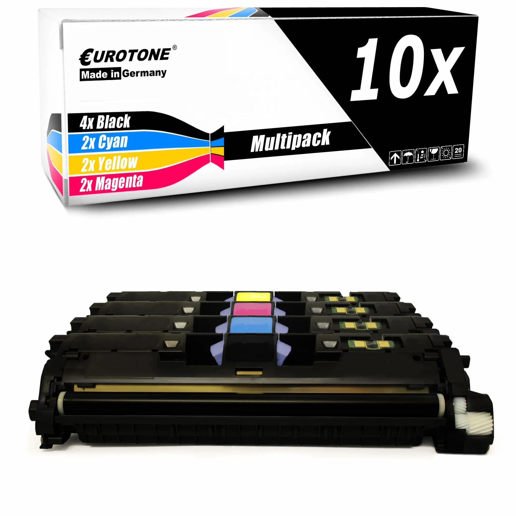 Eurotone Toner 10x kompatybilny jako zamiennik do HP Color Laserjet 2550 2820 2840 zastępuje Q3960A-63A 122A