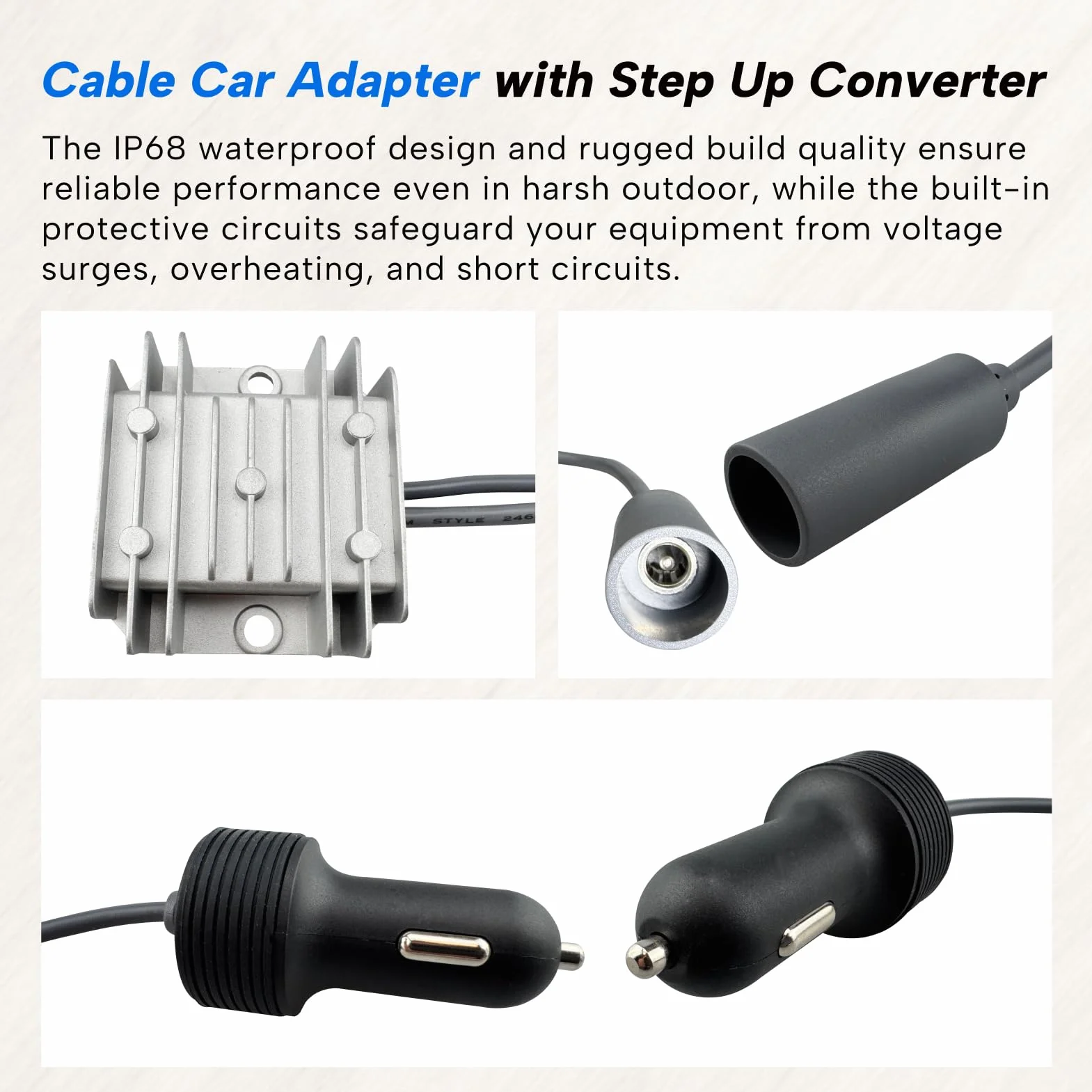Pasuje do Starlink Mini adapter samochodowy z konwerterem Step Up 12 V kabel zasilający do zapalniczki 10-28 V do 30 V 3,5 A zestaw konwertera do samochodów ciężarowych, kamperów, łodzi