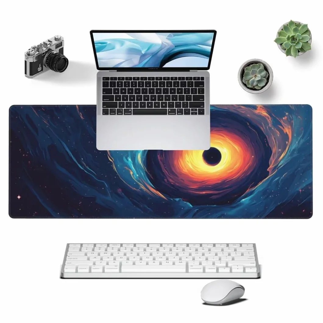 Universe 213HDM Duża podkładka pod mysz do gier, 150 x 60 cm, wodoodporna, czarna , antypoślizgowa gumowa podstawa, akcesoria biurowe, dekoracja biurowa