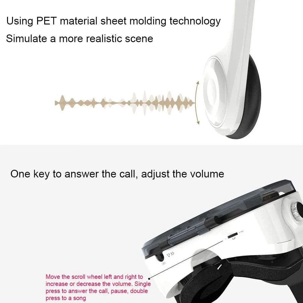 Okulary VR, zestaw słuchawkowy z wirtualnej rzeczywistości, zestawy słuchawkowe VR obsługują Android i IOS, połączenie Bluetooth dla iPhone 13 Pro Max/13 Pro 13/12/11, do Samsung Galaxy S21, Huawei, Xiaomi (Kolor: B, rozmiar: Ios )