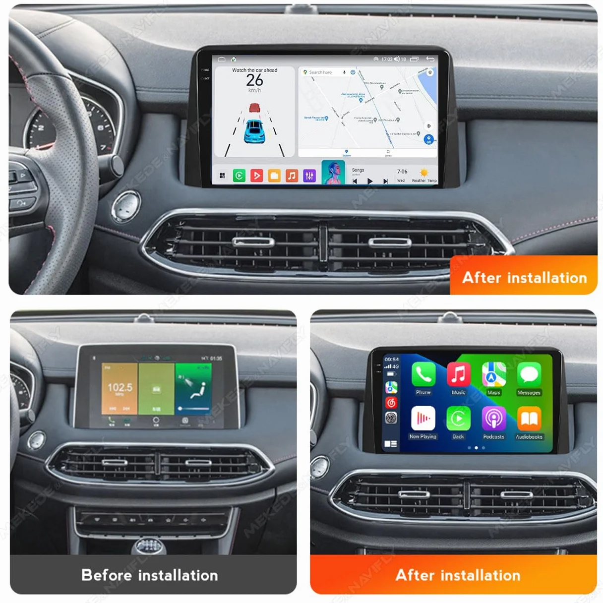 M6 pro3, Android 15.0 Stereo zamiennik dla MG HS 2018-2021 Radio samochodowe z nawigacją GPS 10-calowy przenośny odtwarzacz multimedialny DVD Odbiornik FM BT z Android Auto CarPlay