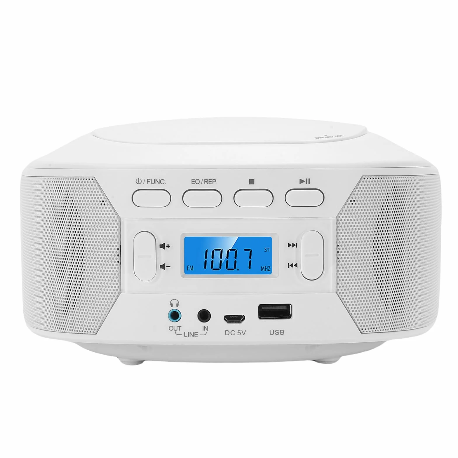 Przenośny Odtwarzacz CD, Odtwarzacz Audio, Radio FM, Urządzenie Odtwarzające USB z ładowaniem od Góry i Trybami Dźwięku EQ, Idealne dla Miłośników Muzyki, do Użytku w Domu i w Podróży,