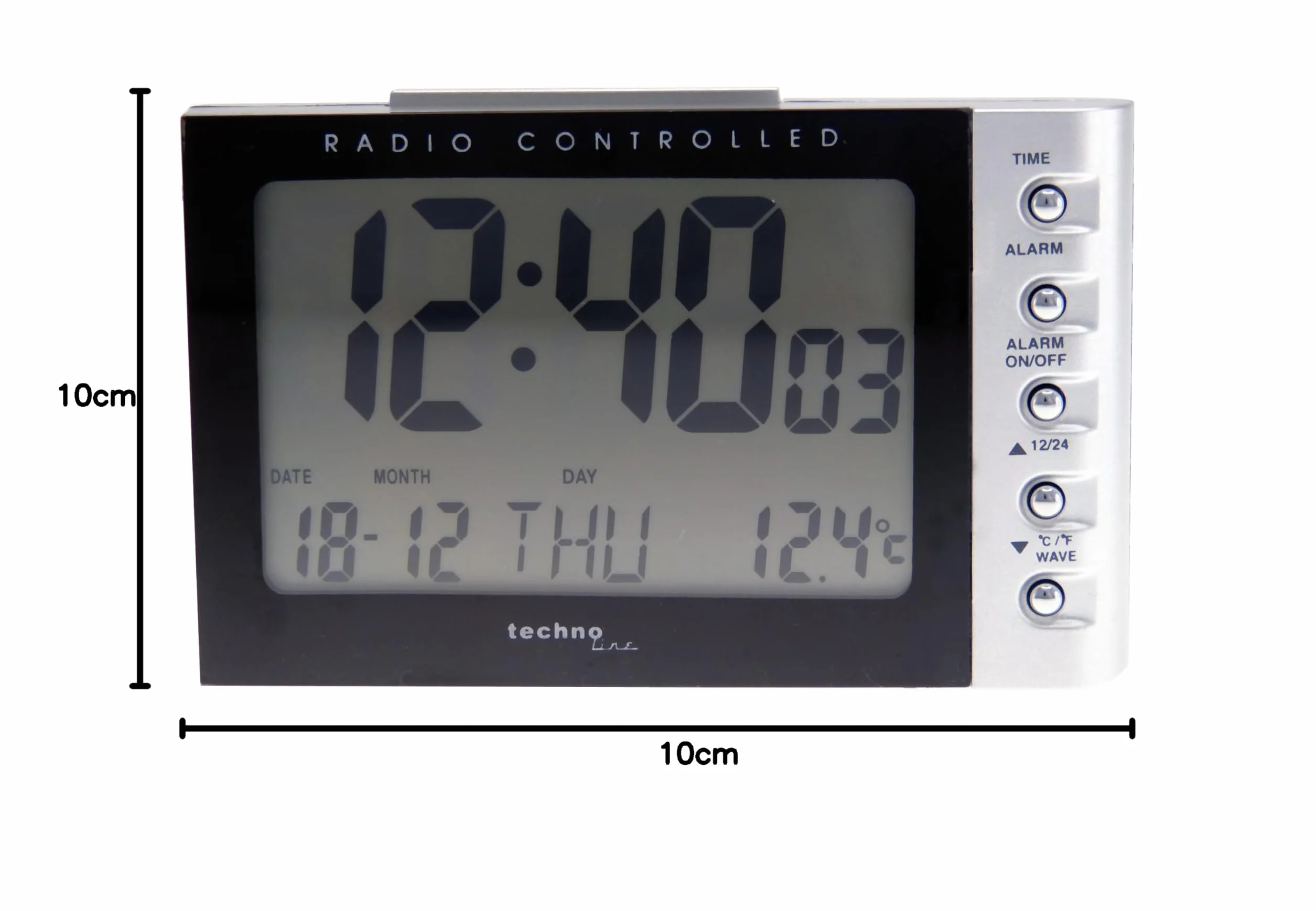 Budzik radiowy WT 188 z wyświetlaczem daty/dni tygodnia i temperaturą w pomieszczeniu