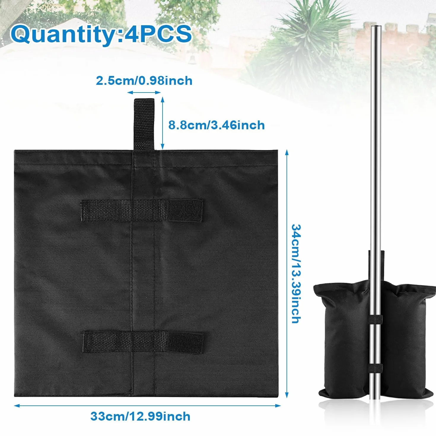 4 sztuki Sandbag Składany namiot 3x3 Namioty Zewnętrzne 3x6 Składany Namiot Wytrzymałe worki na piasek z podwójnymi szwami do każdego namiotu wschodzącego altanki na zewnątrz Parasol