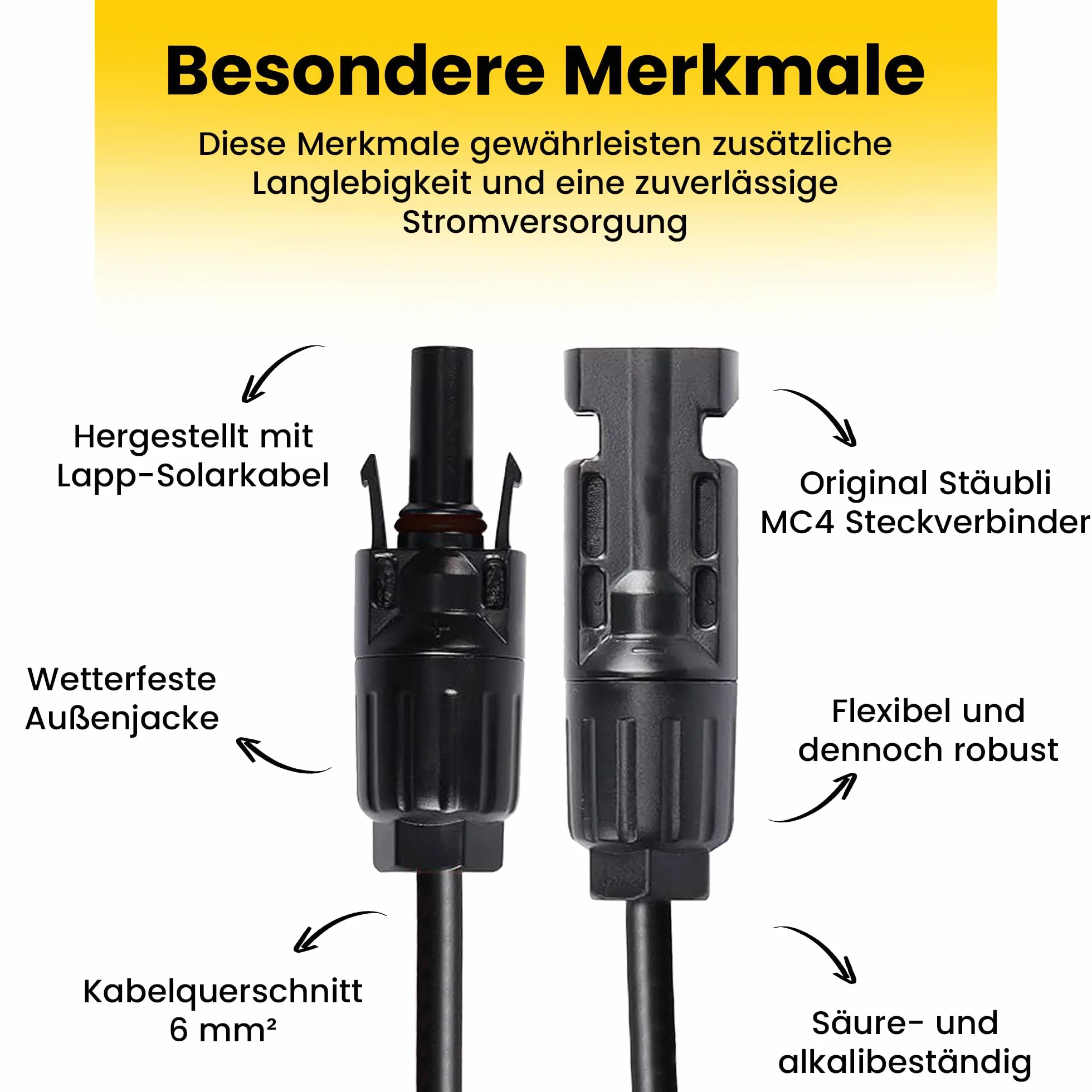Offgridtec 10 m 6 mm² solarny kabel połączeniowy z wtyczką solarną męski na żeński