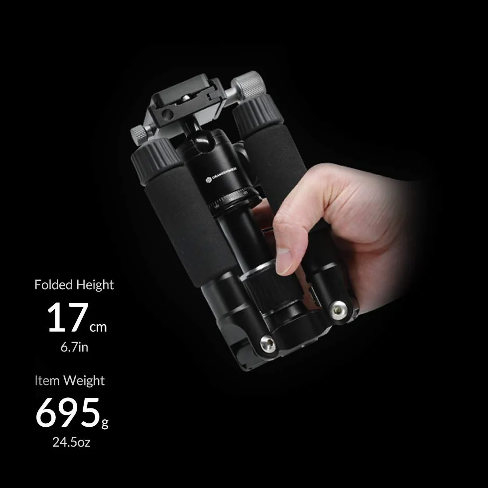 TRIPOD50V (Pan Bar w zestawie/lekki wytrzymały aluminiowy uchwyt na aparat przenośny statyw z antypoślizgowymi stopami/kompatybilny z iPhonem, telefonem z systemem Android, DSLR dla YouTube Video) firmy ORANGEMONKIE