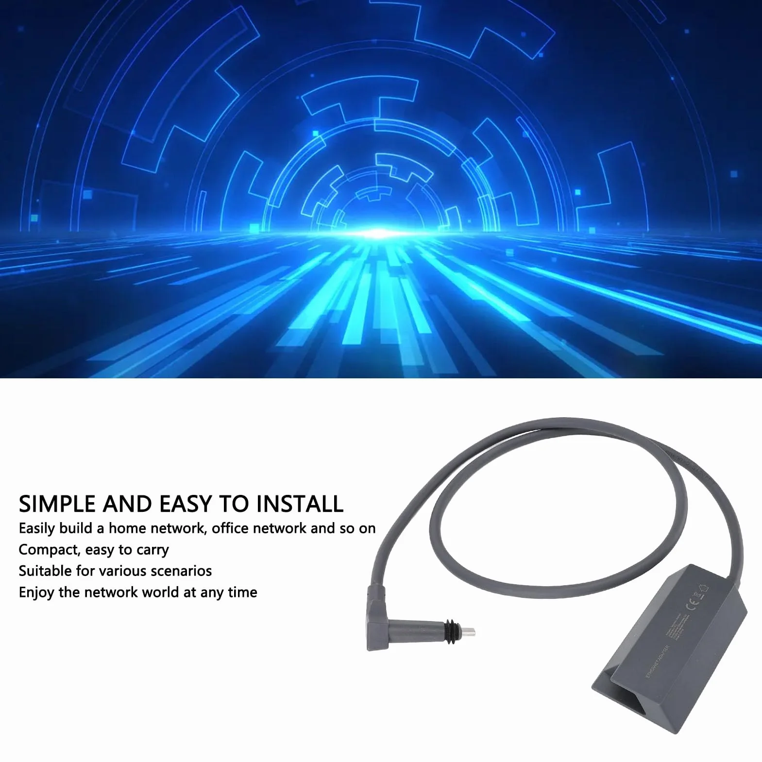 Adapter Ethernet Internet Satelitarny V2, Adapter Ethernet do Przewodowej Sieci Zewnętrznej do Anteny Prostokątnej, Adapter Ethernet do V2 Gen2,