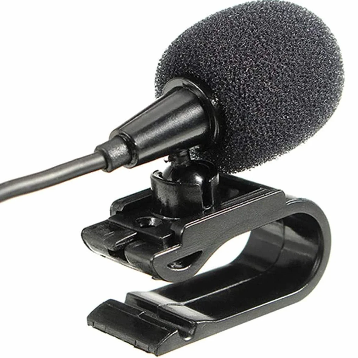 3,5 mm przenośny mikrofon zewnętrzny kompatybilny z JVC Kenwood Sony Alpine do głównej jednostki samochodowej z radiem Bluetooth stereo GPS DVD, kabel 3 m, Plug and Play