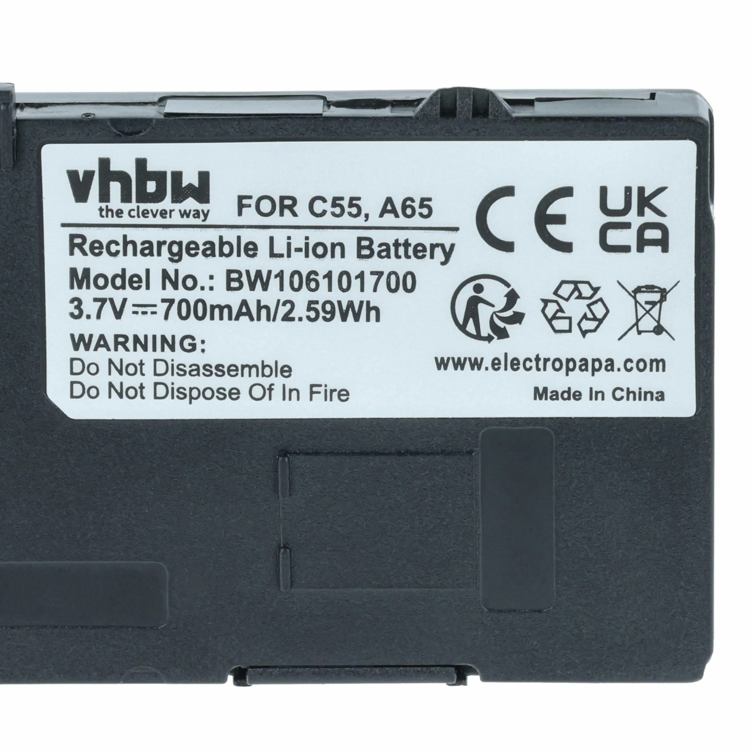 vhbw Bateria kompatybilna z telefonami Siemens A51, A52, A55, A57, A58, A60, A62, A65, A70, A75, C55, C57, C58, C60, CL60, M55, MC60, S55, SC60 (700 mAh)