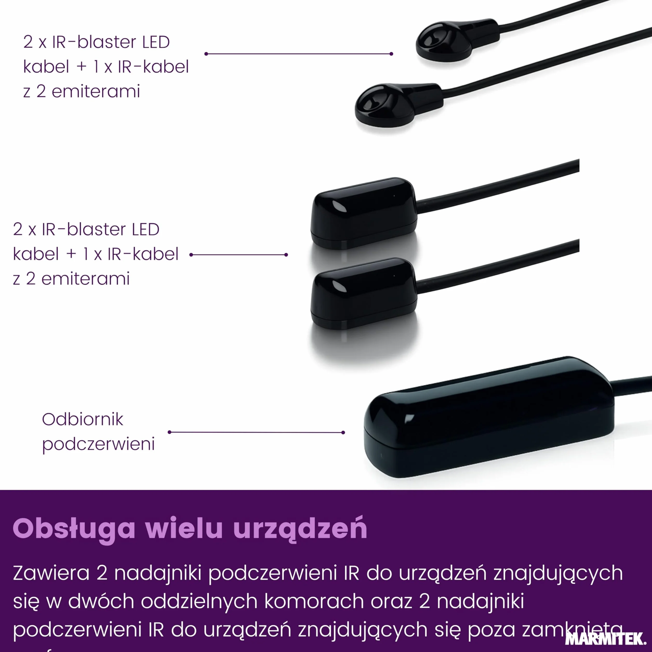 Przedłużacz podczerwieni 300 m Marmitek IR Control 10 XTRA - repeater IR przez kabel sieciowy UTP CAT5 CAT6 - profesjonalne rozwiązanie prosumer do instalacji AV