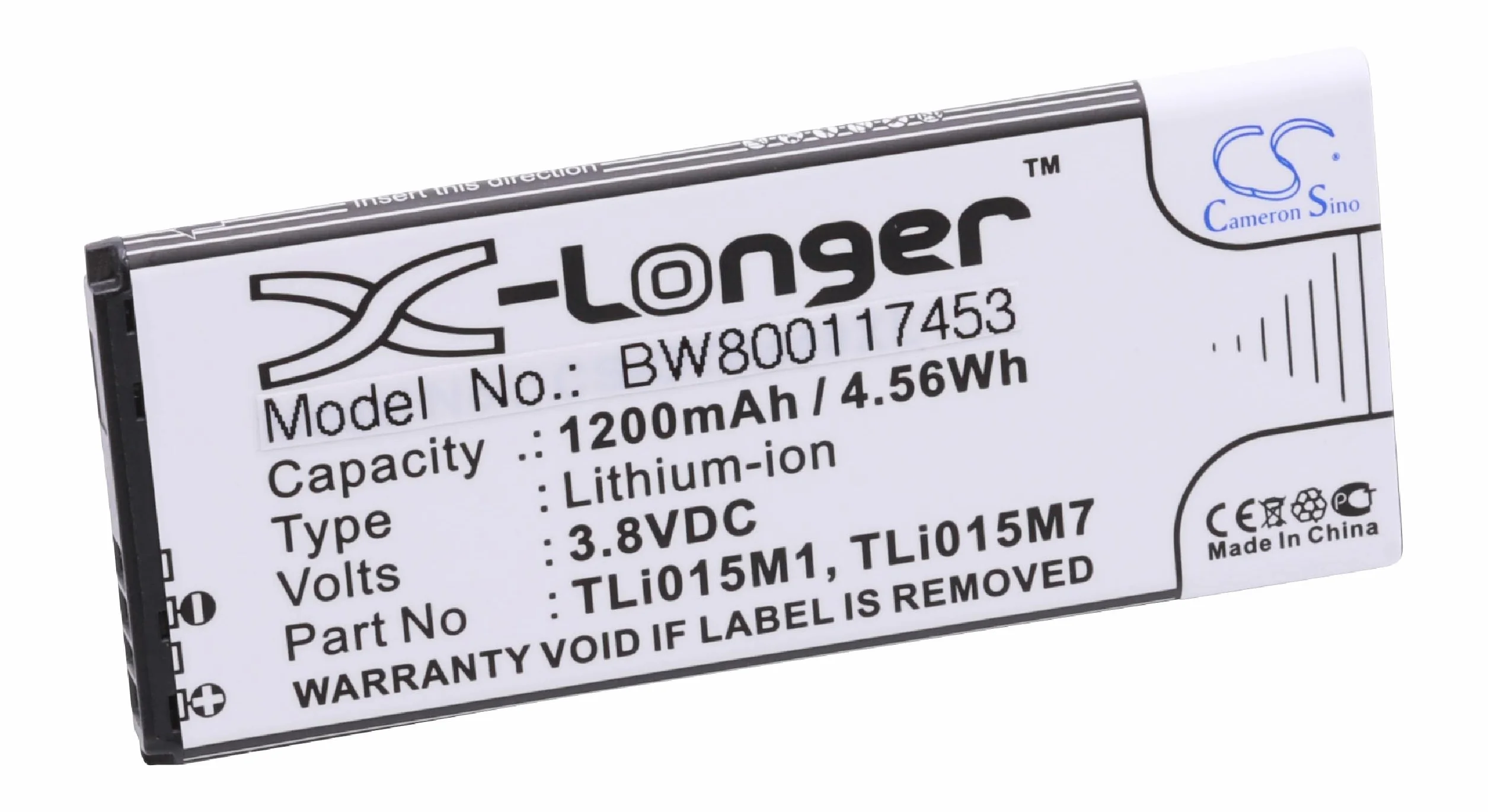 vhbw Bateria zamienna do Alcatel TLi015M7, TLi015M1, TLi015MA do telefonu komórkowego smartfona telefonu (1200 mAh, 3,8 V, litowo-jonowa)
