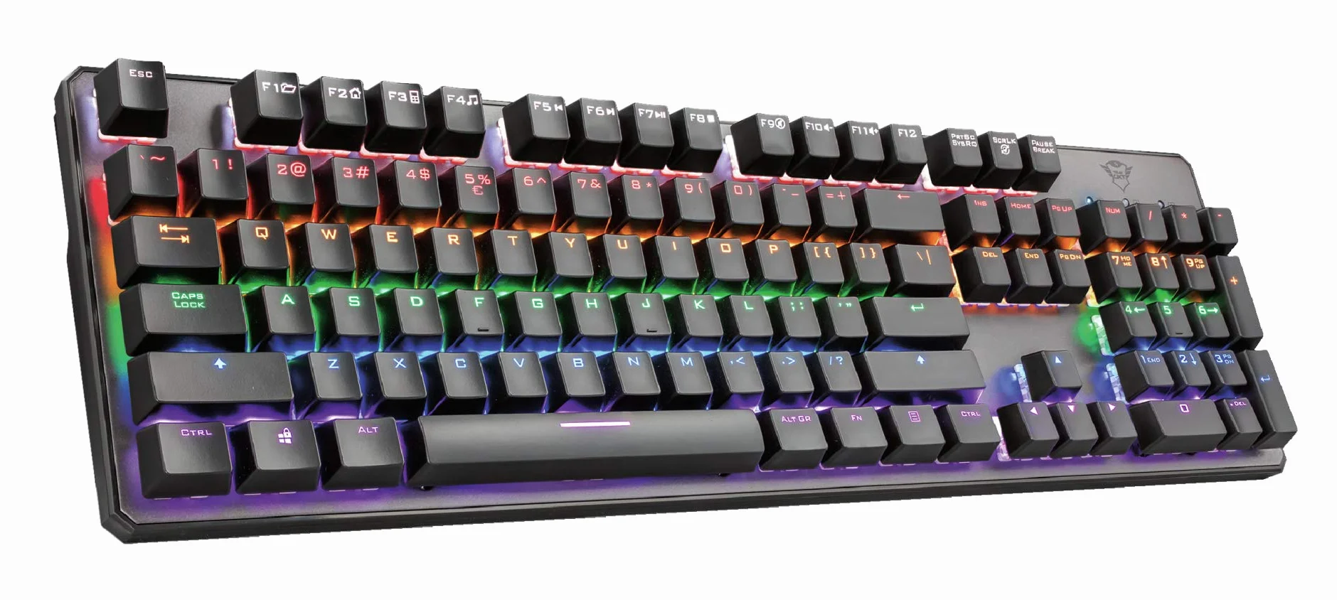 Trust GXT 865 Asta klawiatura mechaniczna (QWERTZ, niemiecki układ, podświetlenie wielokolorowe), czarna
