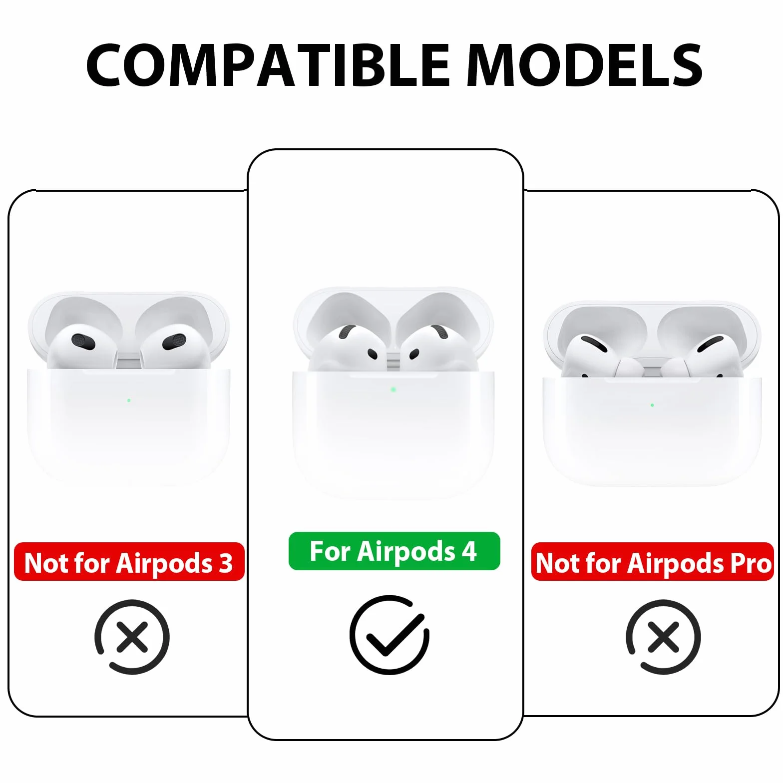 Adhiper 3 pary zamiennych silikonowych zatyczek do słuchawek AirPods 4 [nie pasują do etui ładującego], ultra cienkie, antypoślizgowe wzornictwo z torbą do przechowywania (białe)