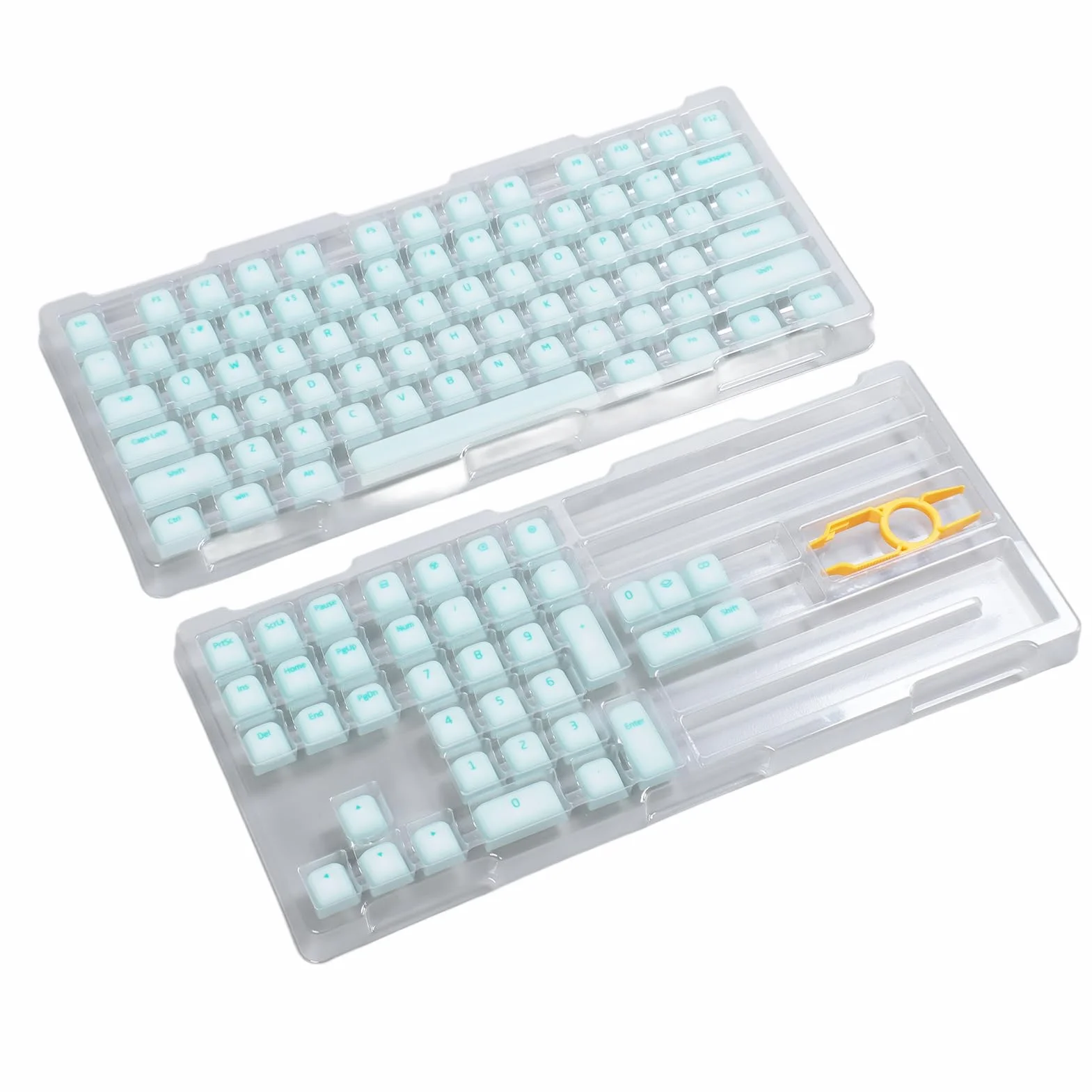 Generic Nasadki na Klawisze PBT, Dwuwarstwowe Nasadki na Klawisze DIY 113 Klawiszy Wyciszenie dla Klawiatur Mechanicznych (Miętowa zieleń)